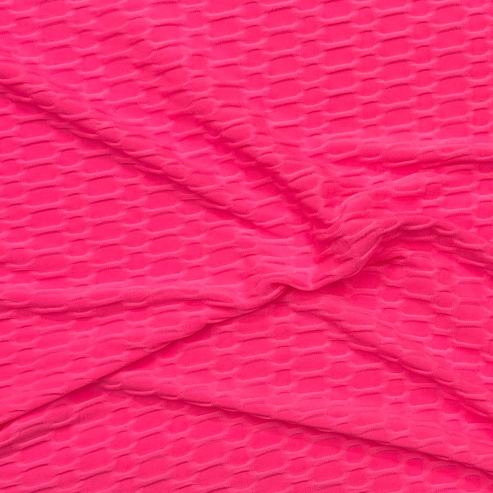 Pound A Metre 3 Metre Luxurious Winter Dobby Jersey - 60"- (Bright Pink)