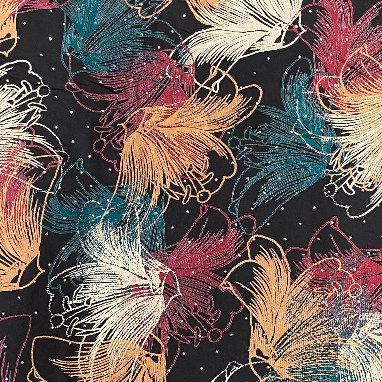 Pound A Metre 3 Metres Luxury Diamante Printed Winter Viscose- 55'' - (Puma)