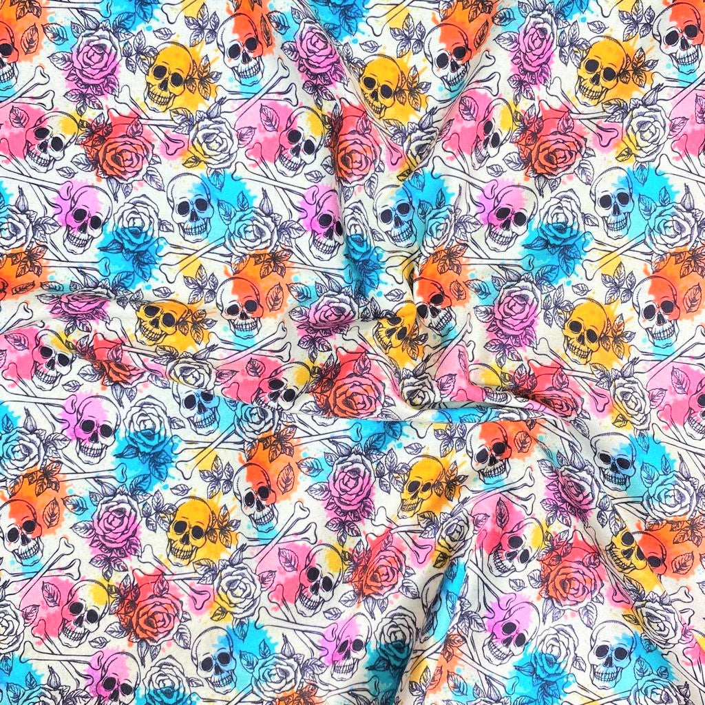 Per Metre Premium quality Digital Cotton, 'Skulls' - 45" Wide