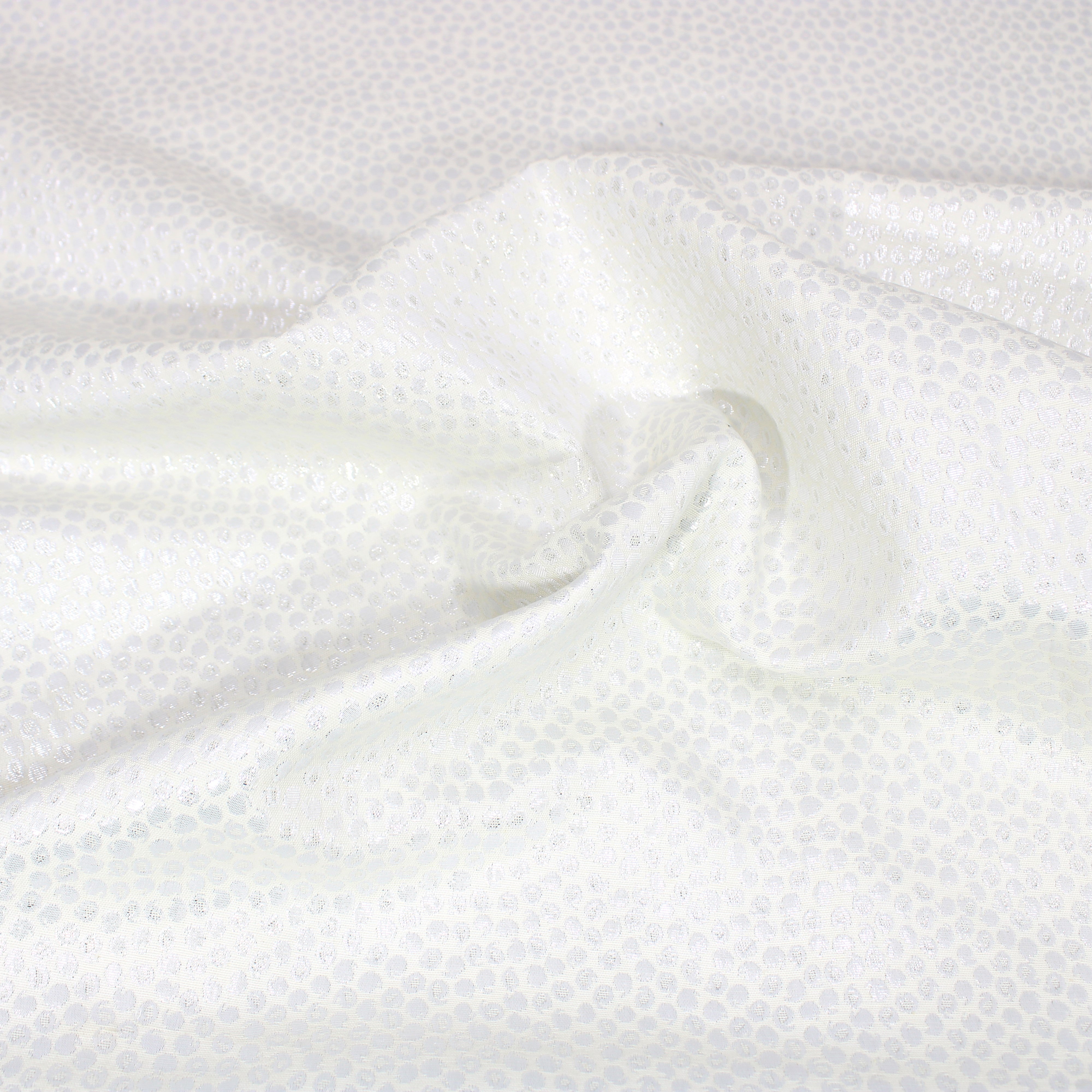 3 Metres, Jacket Weight Jacquard, 'WHITE' -55" WIDE