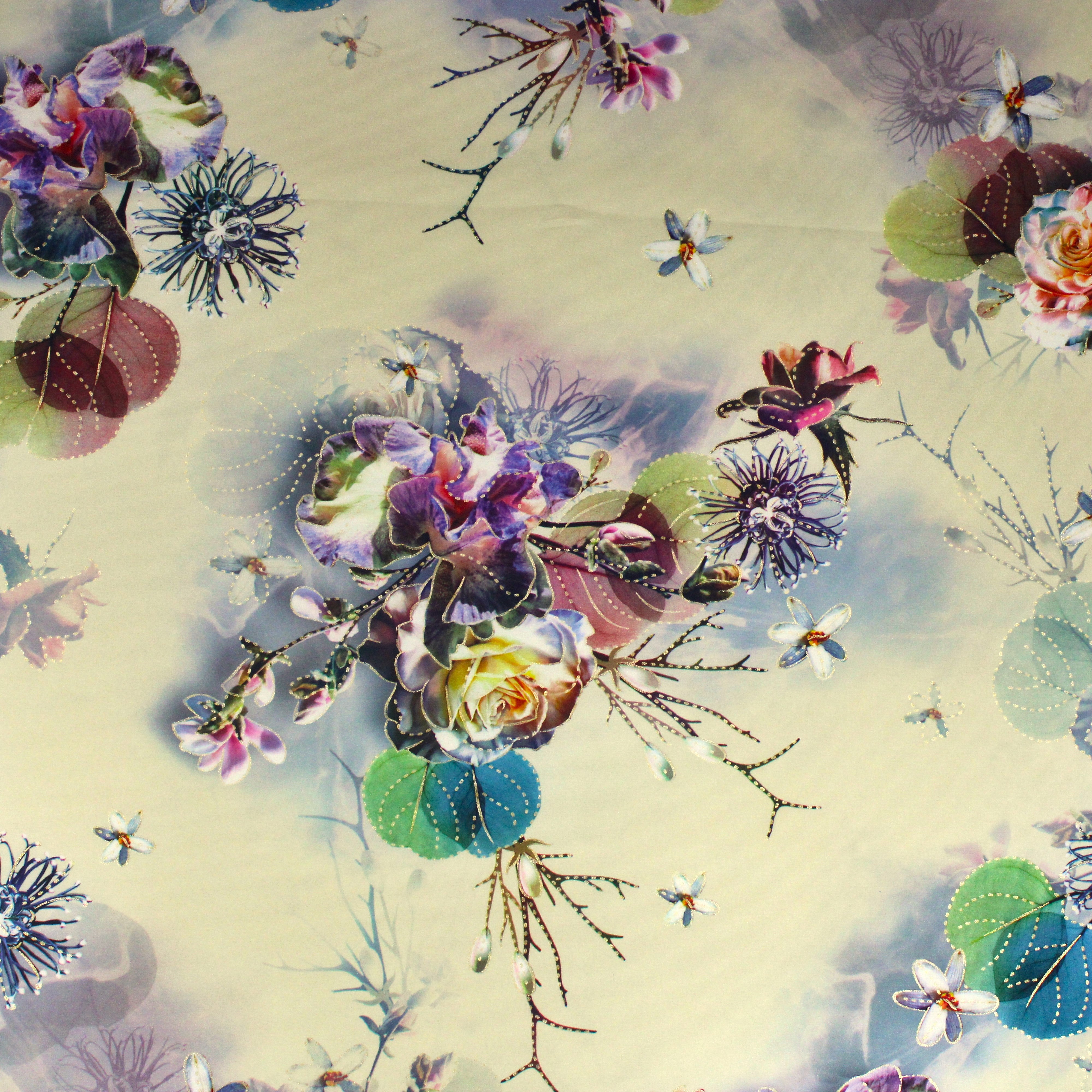 Soft Matt Printed Satin, 'CREAM' - 55" Wide (3 Metres)