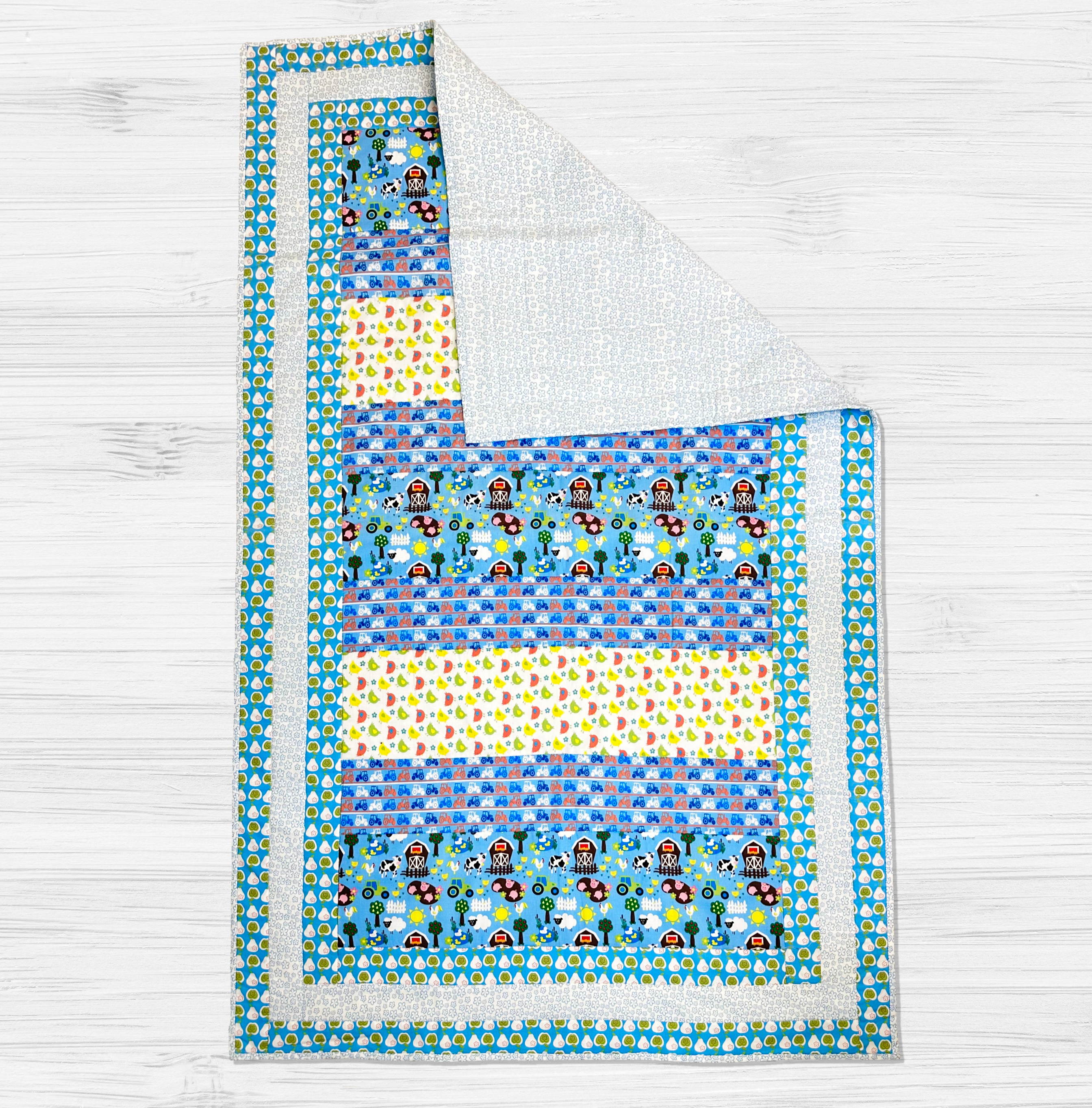 Premium 100% Cotton Lap Quilt- 142cm x 88cm (Farmyard)