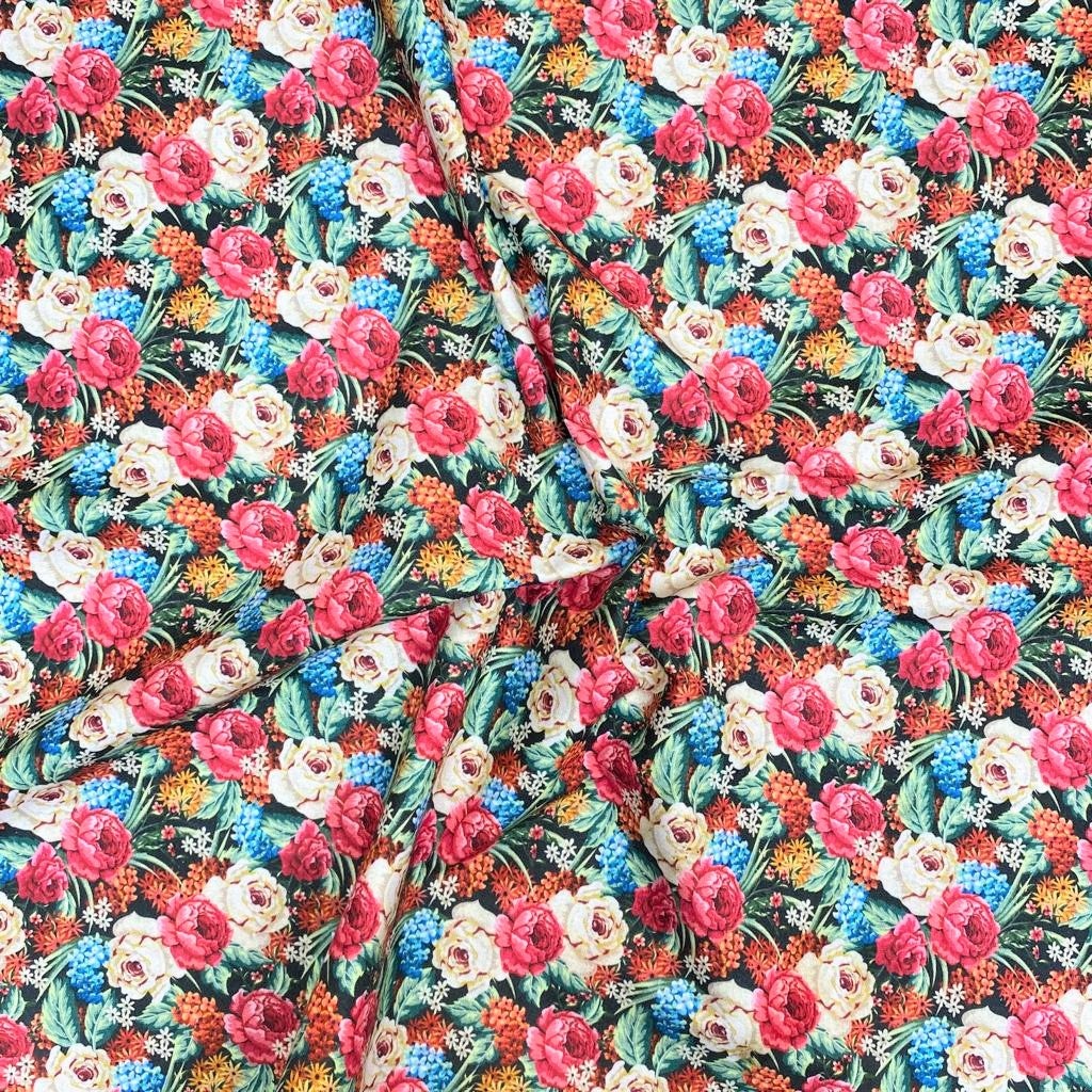 Per Metre Premium quality Digital Cotton, 'Red Roses' - 45" Wide