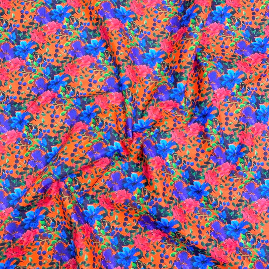 Per Metre Premium quality Digital Cotton, 'Blue Roses' - 45" Wide