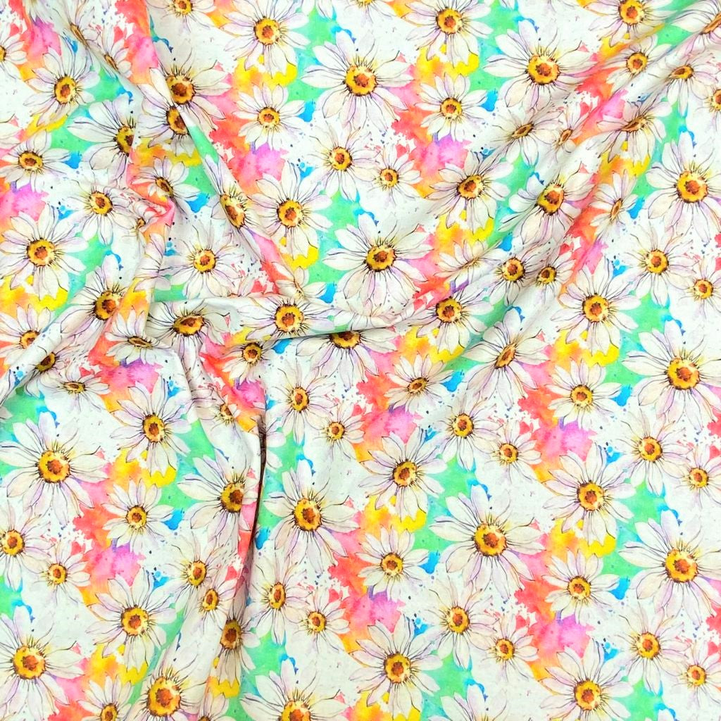 Per Metre Premium quality Digital Cotton, 'White Flowers' - 45" Wide