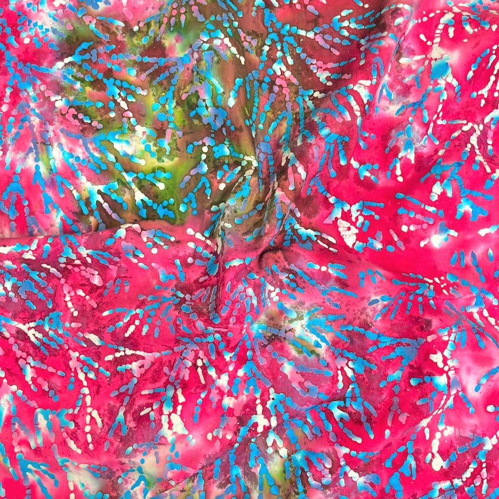 3 Metres Hand Printed Bali Batik, 'Cerise' - 45" Wide