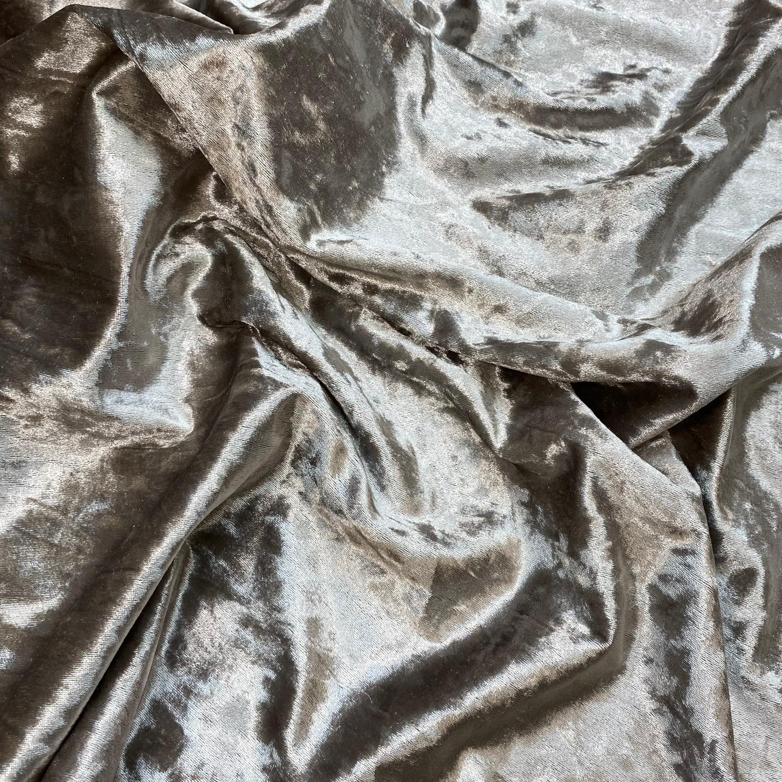 3 Metres, Luxurious Crushed Spandex Velvet, 'Taupe' - 55" Wide