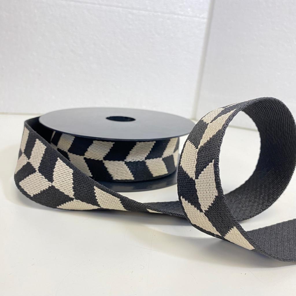 Per Metre Leaf Pattern Cotton Webbing: For Bag Straps- 38mm / 40mm