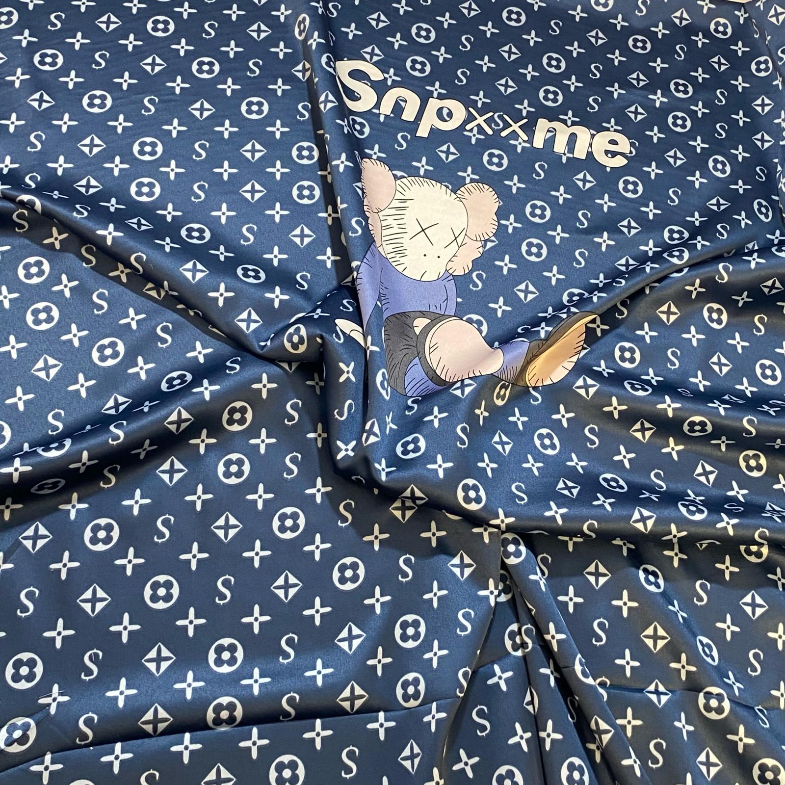 Soft Printed Satin, 'PATROL BLUE' - 55" Wide (3 Metres)