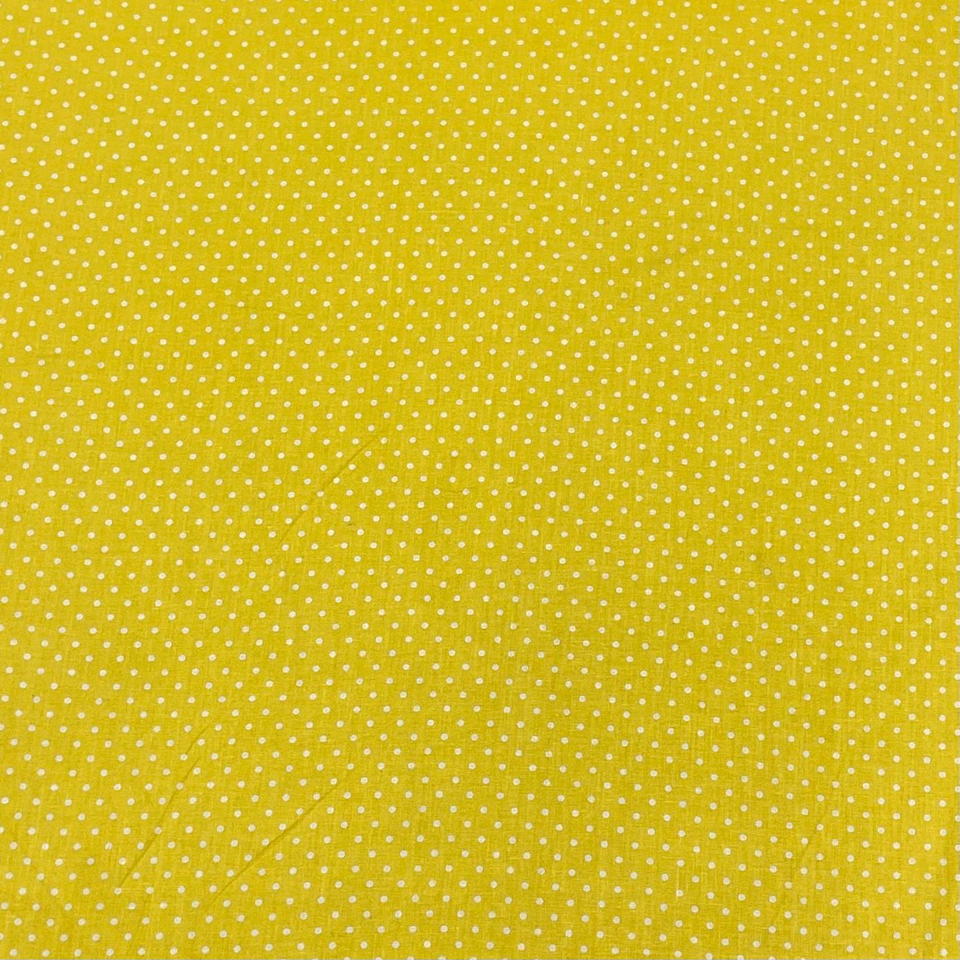 Per metre Premium Quilting Cotton, 'Polka Yellow' - 45" Wide