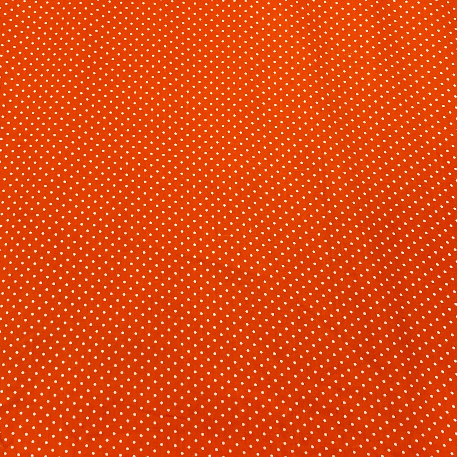 Per metre Premium Quilting Cotton, 'Polka Orange' - 45" Wide