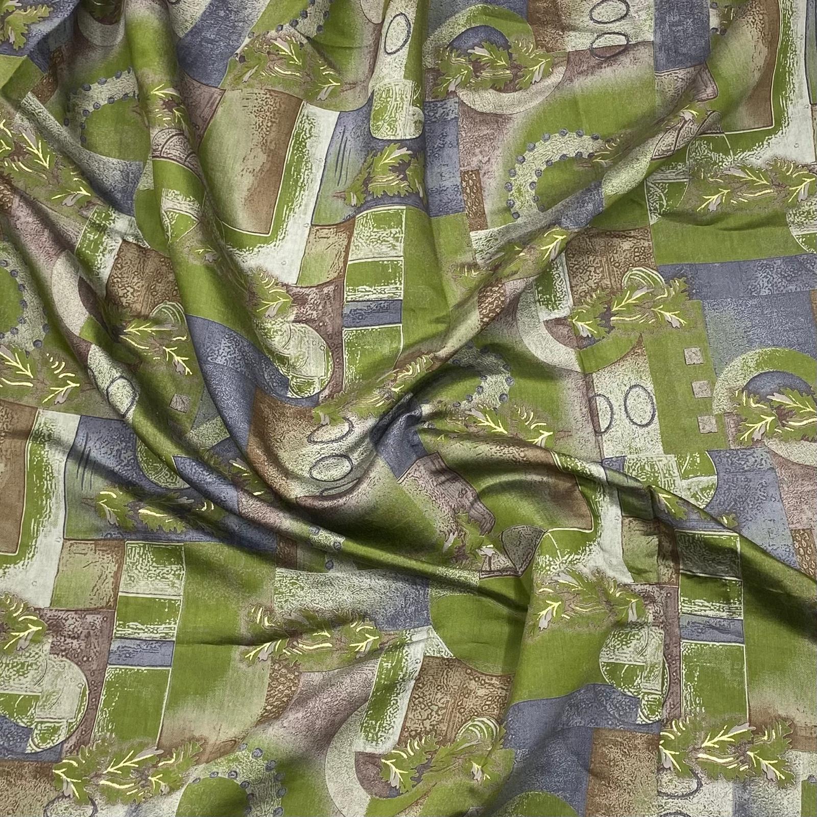 Digital Roman Silk, 'Green' -45" Wide (3 Metres)