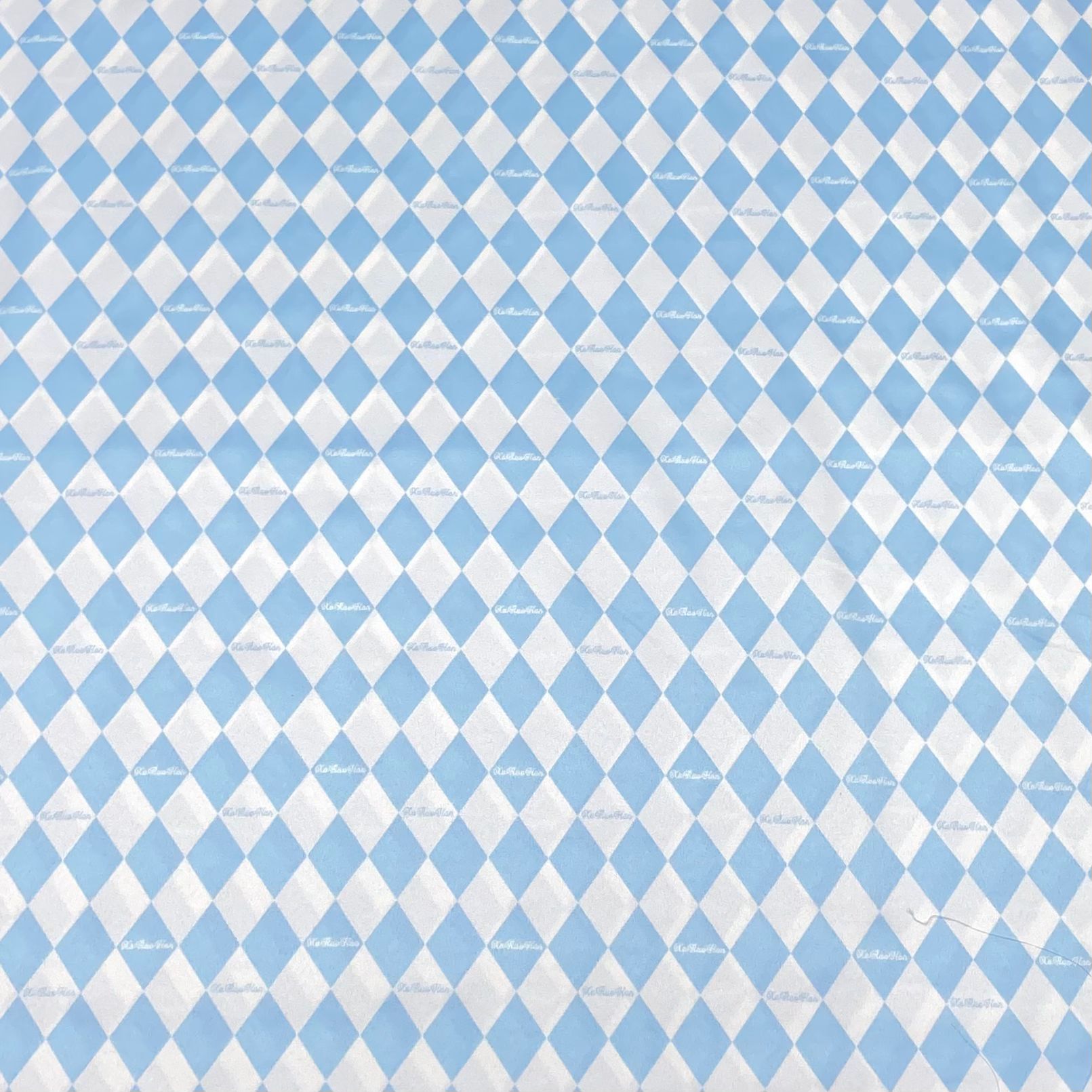 3 Metres Printed Silky Satin- 55" Wide (White & Blue)