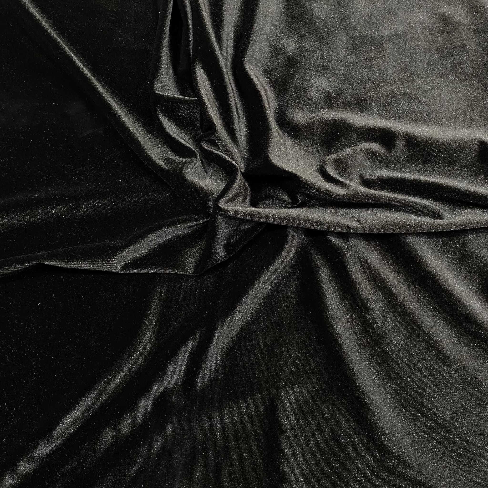 3 Metres Super Soft Spandex Velvet 55" Wide (Black)