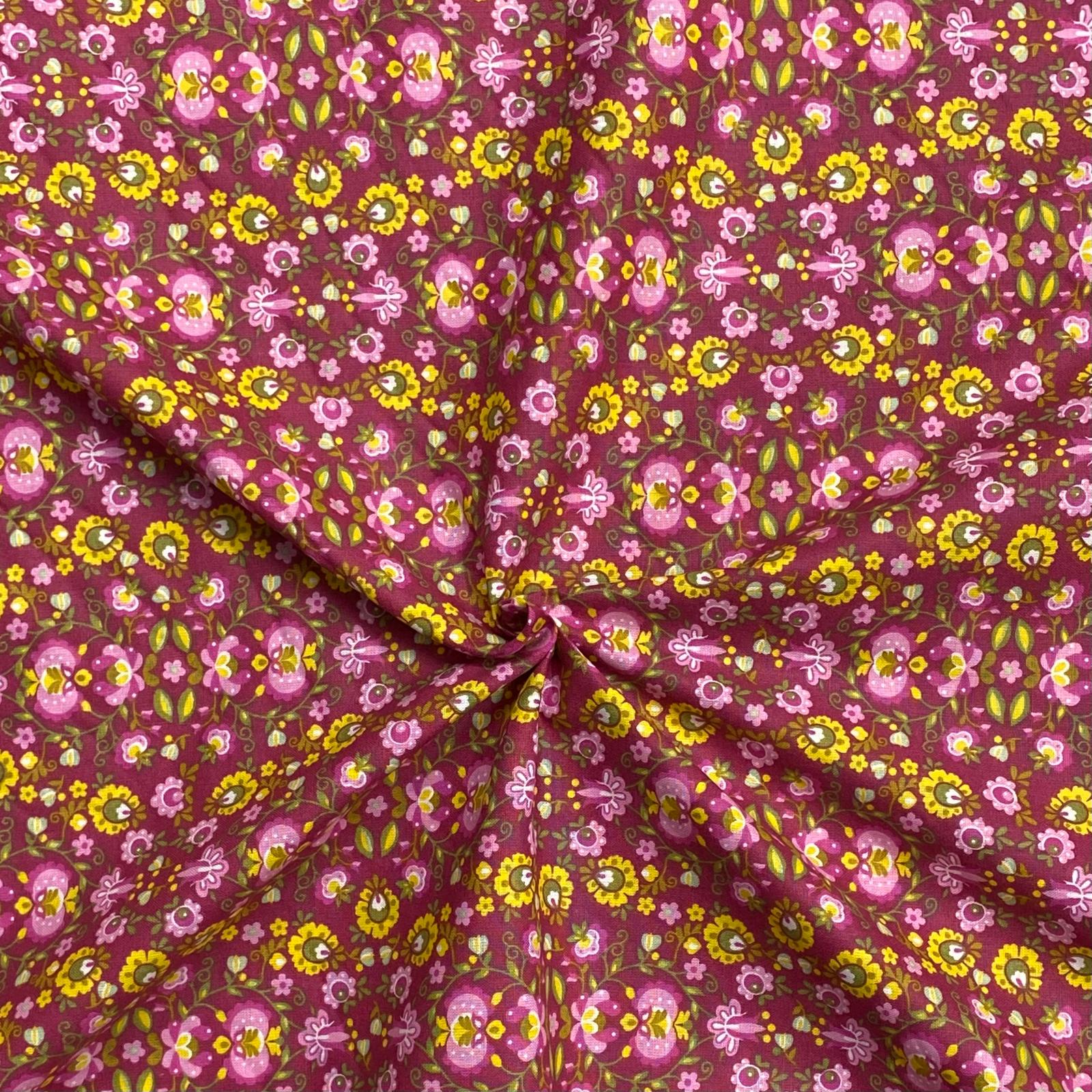 3 Metres Super Soft Printed Poplin Cotton - 63" Wide (Garden)