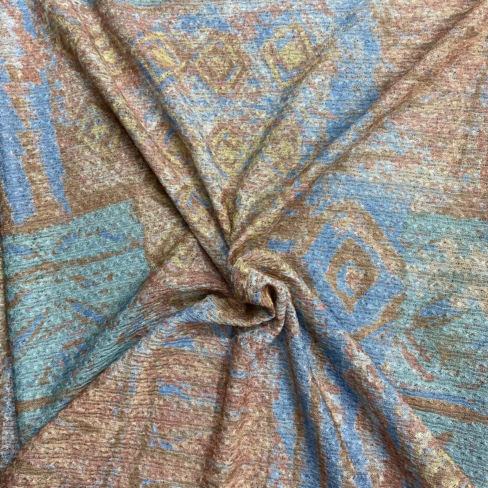 3 Metres Quality Printed Benjamin Knit Jersey - 55" Wide (Brown)