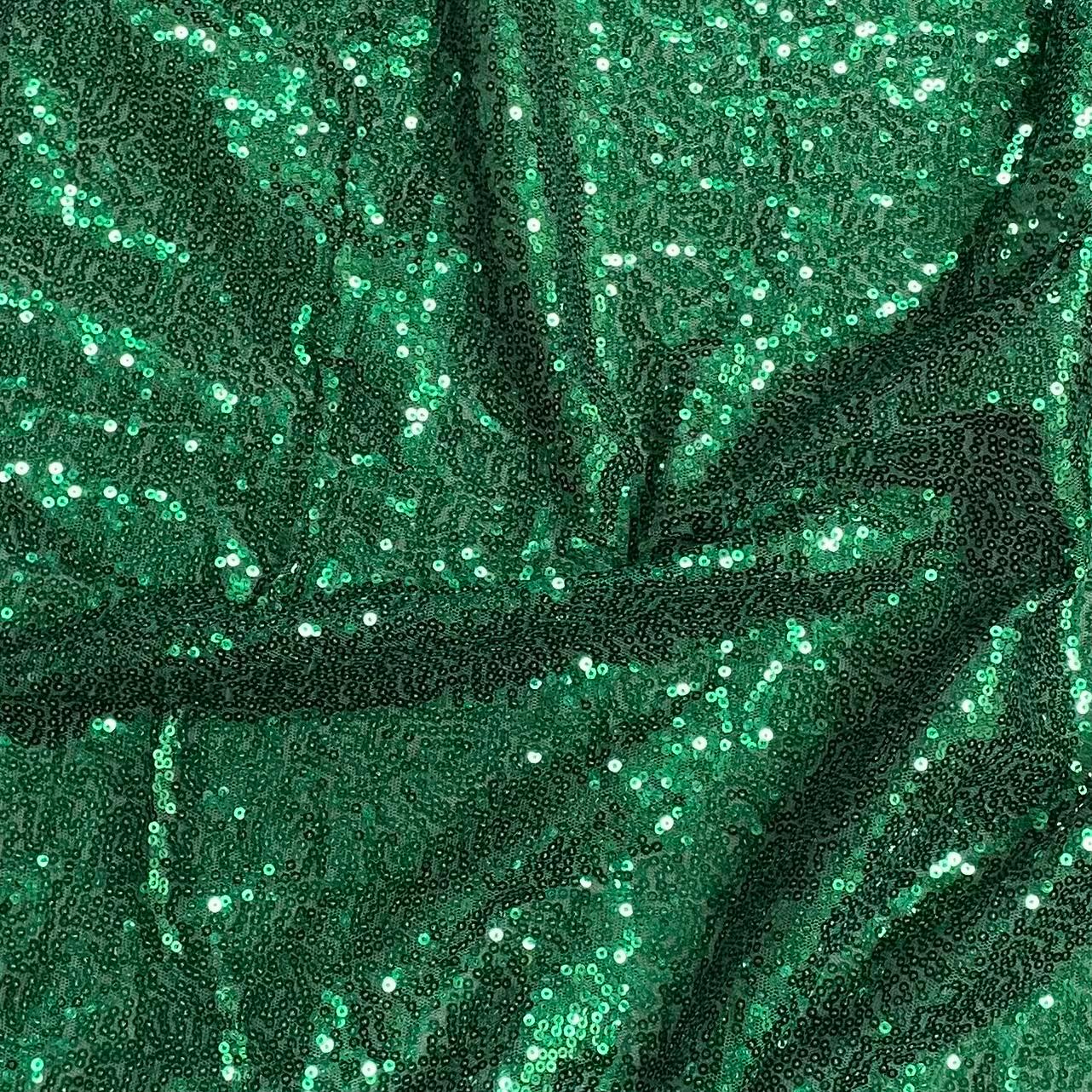 3 Metres - Luxurious Sequins On Net - 55" Wide - (Emerald)