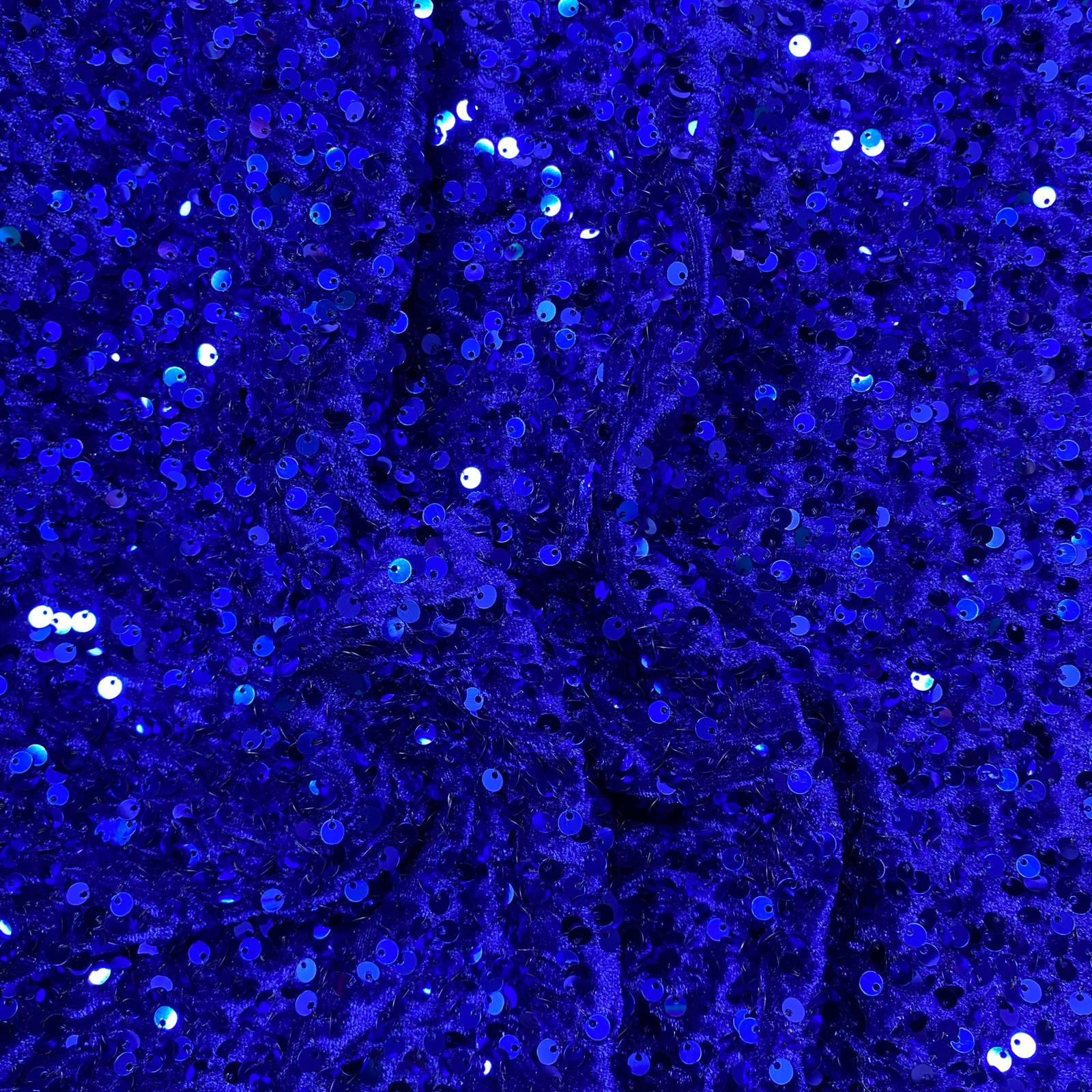 Luxurious Sequins On Velvet- 55" Wide - (Royal)