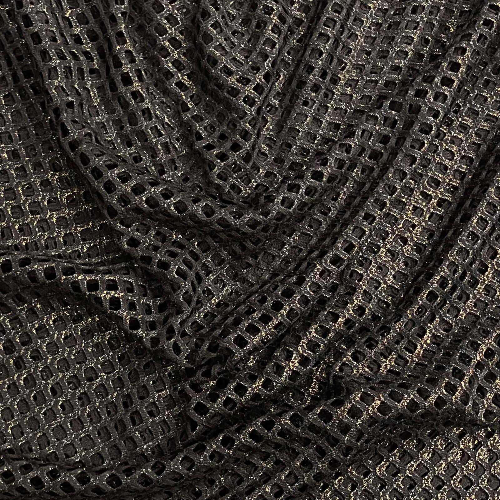 3 Metres Metallic Cutwork Jersey 60' wide (Gold)