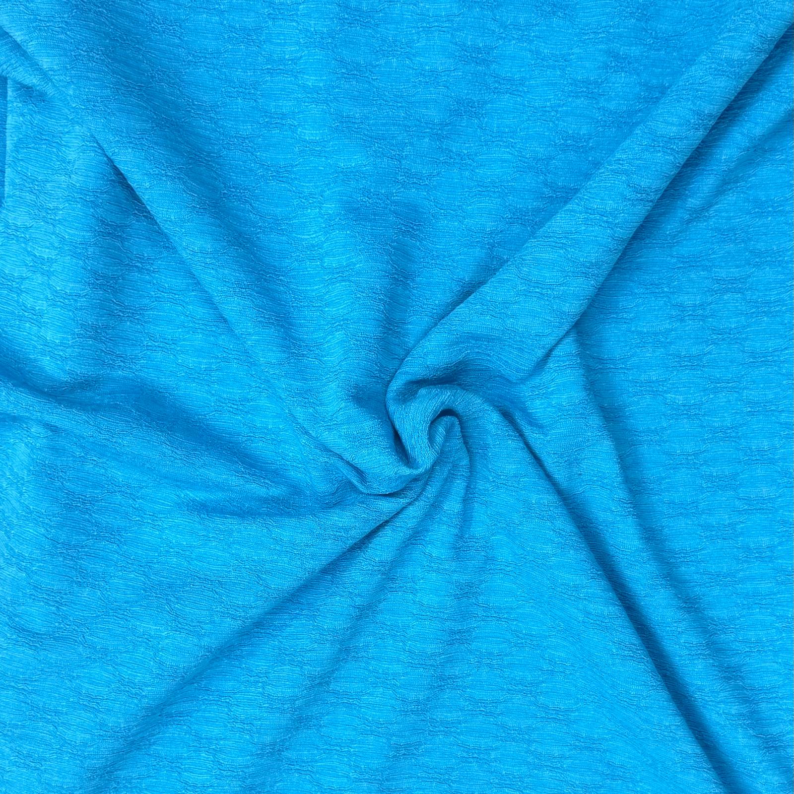 3 Metre Luxurious Soft Textured Crepe Jersey - 60"- (Turquoise Blue)