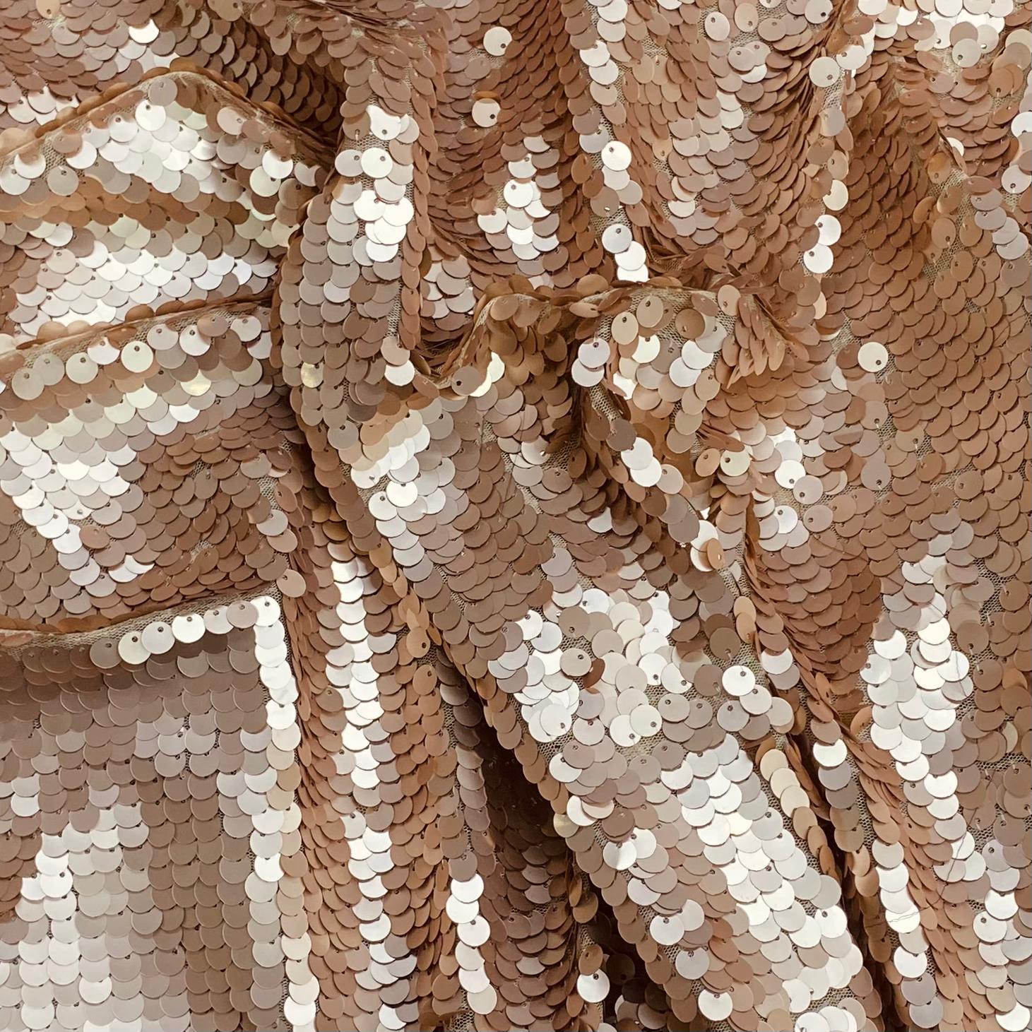 3 Metres Luxury Sequin Bridal Lace - 55" Wide - (Bronze)