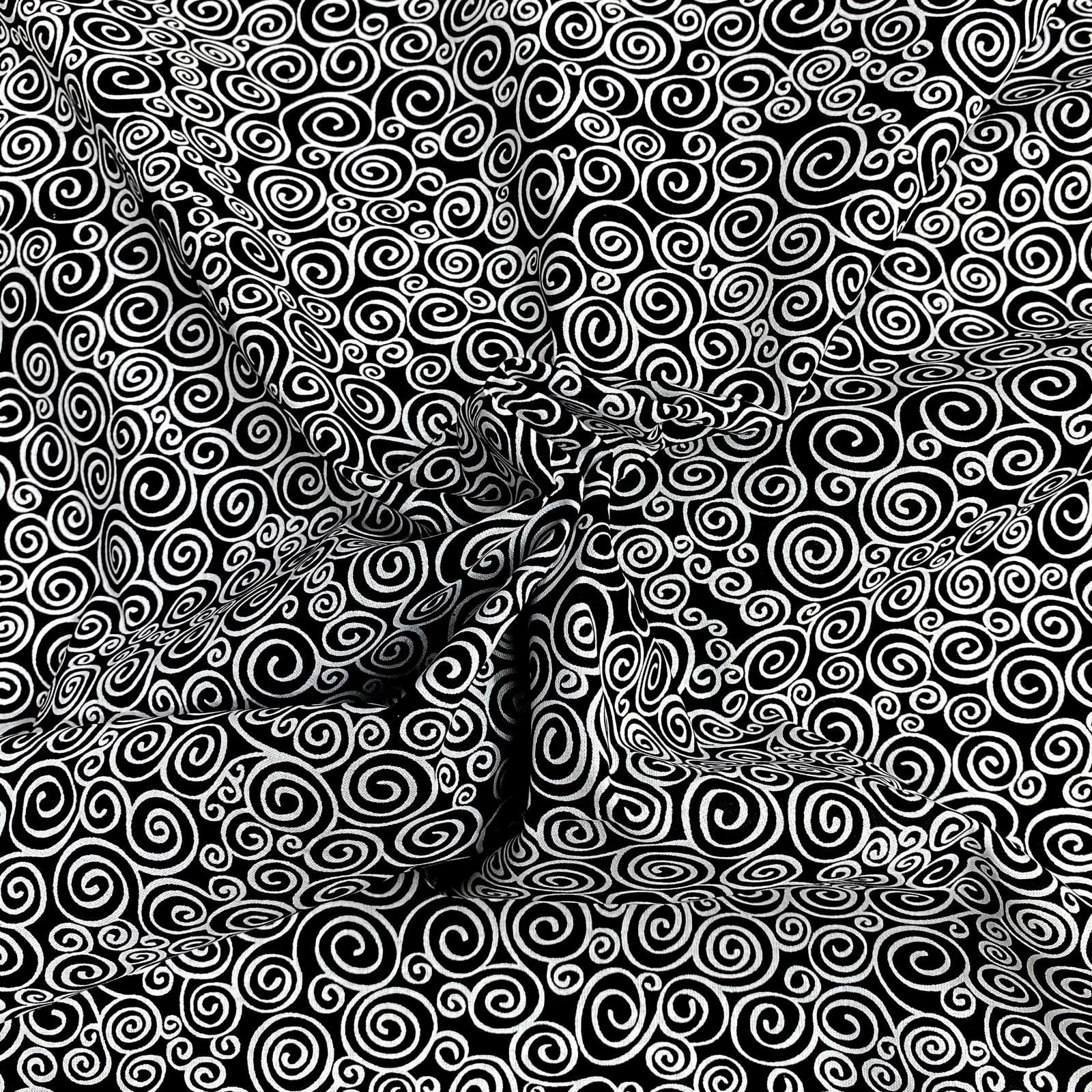 Pound A Metre Per Metre Per Metre Beautiful Digitally Printed 100% Cotton- 45" Wide (Black & White Flower)