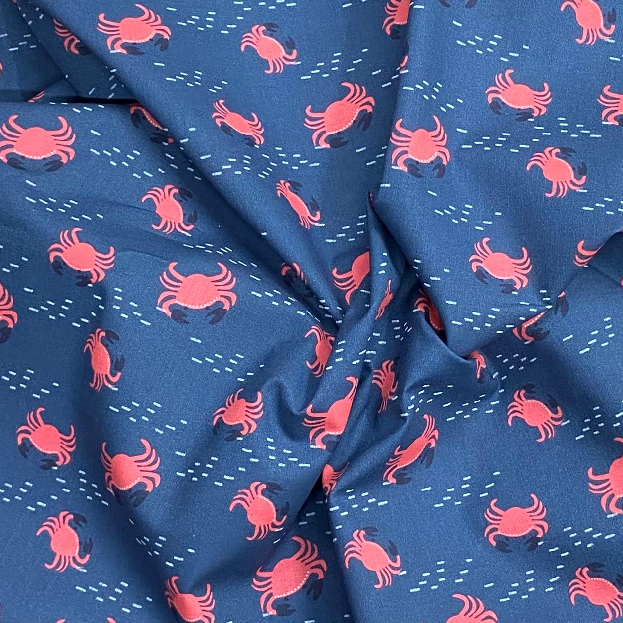 Pound A Metre Per Metre Per Metre Beautiful Digitally Printed 100% Cotton- 45" Wide (Crabs)