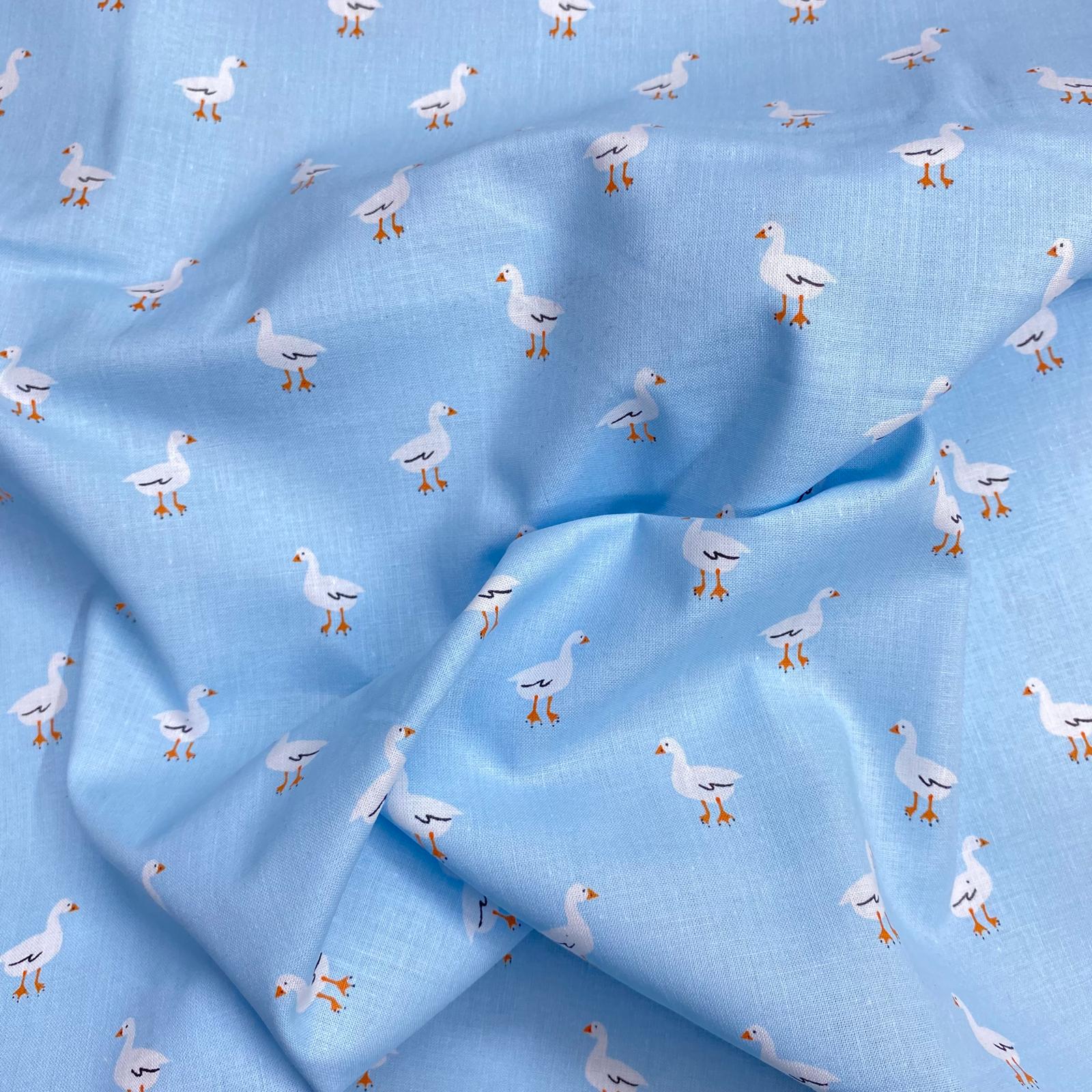 Pound A Metre Per Metre Per Metre Beautiful Digitally Printed 100% Cotton- 45" Wide (Sky Ducks)