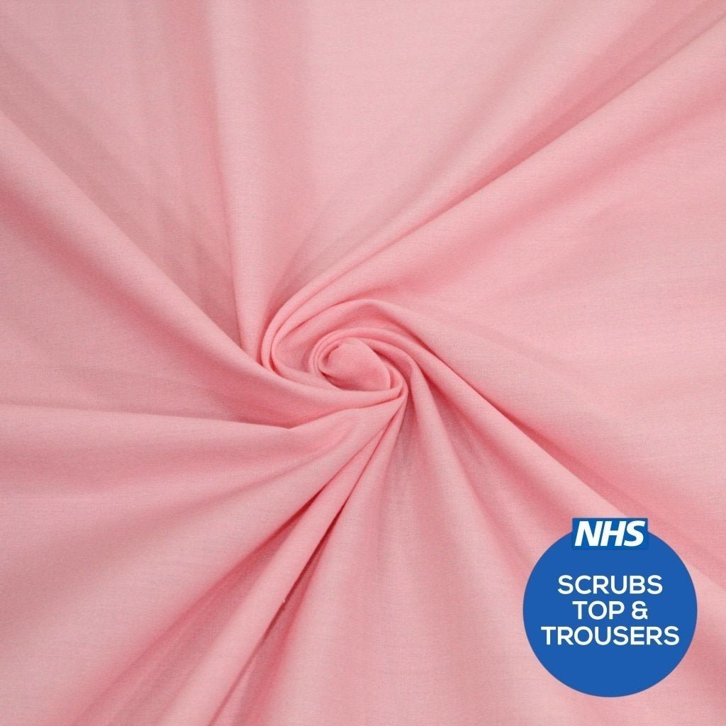 Premium Plain Polycotton Fabric, 60° Washable, 45"- 20 Colours Available - Pound A Metre