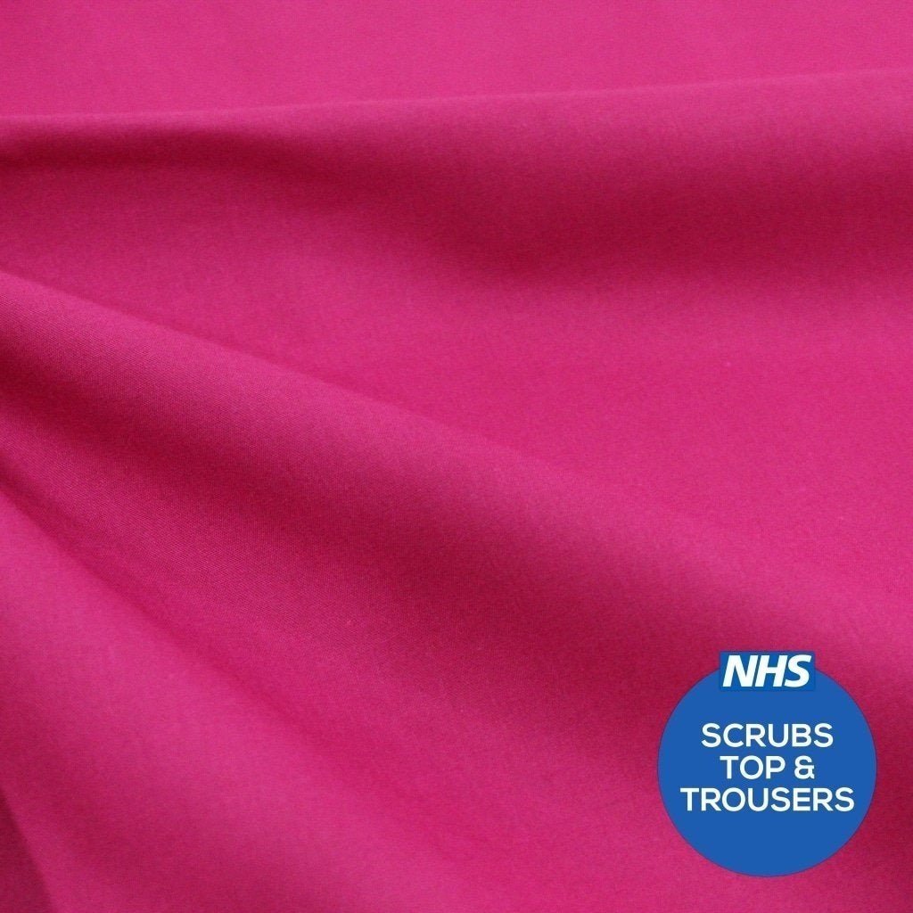 Premium Plain Polycotton Fabric, 60° Washable, 45"- 20 Colours Available - Pound A Metre