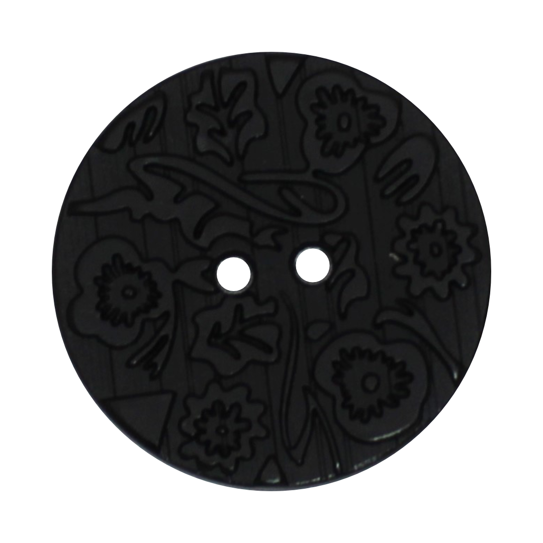 Italian Embossed Floral Buttons- 30mm (Pack of 3) (12 Colours Available)