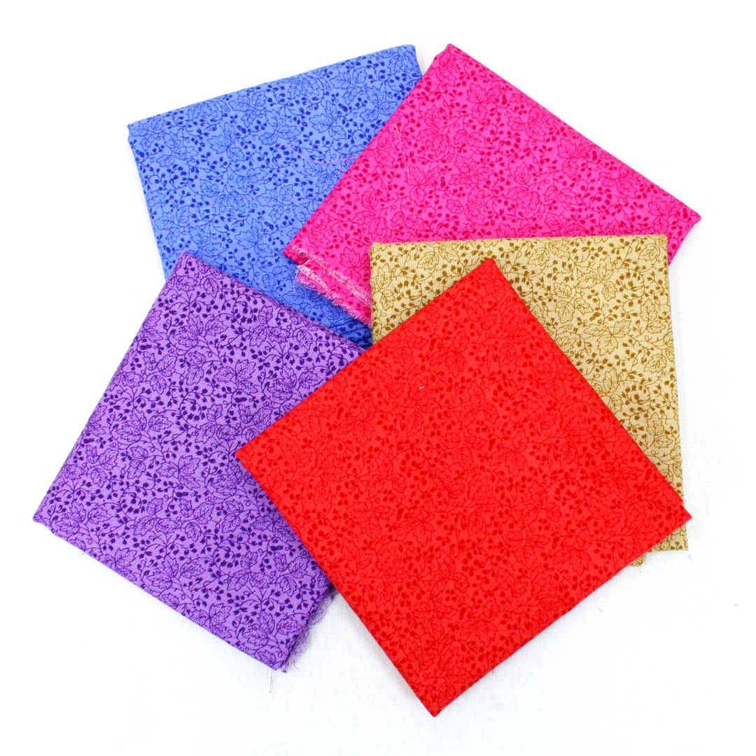 5 Piece Exclusive Fat Quarter 100% Floral Palette