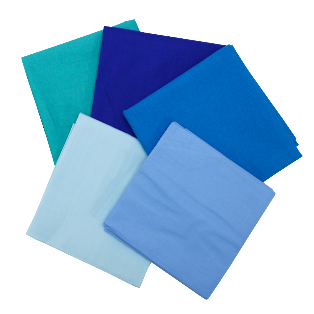 5 Piece Exclusive Fat Quarter 100% Cotton Palette - Blue Moods