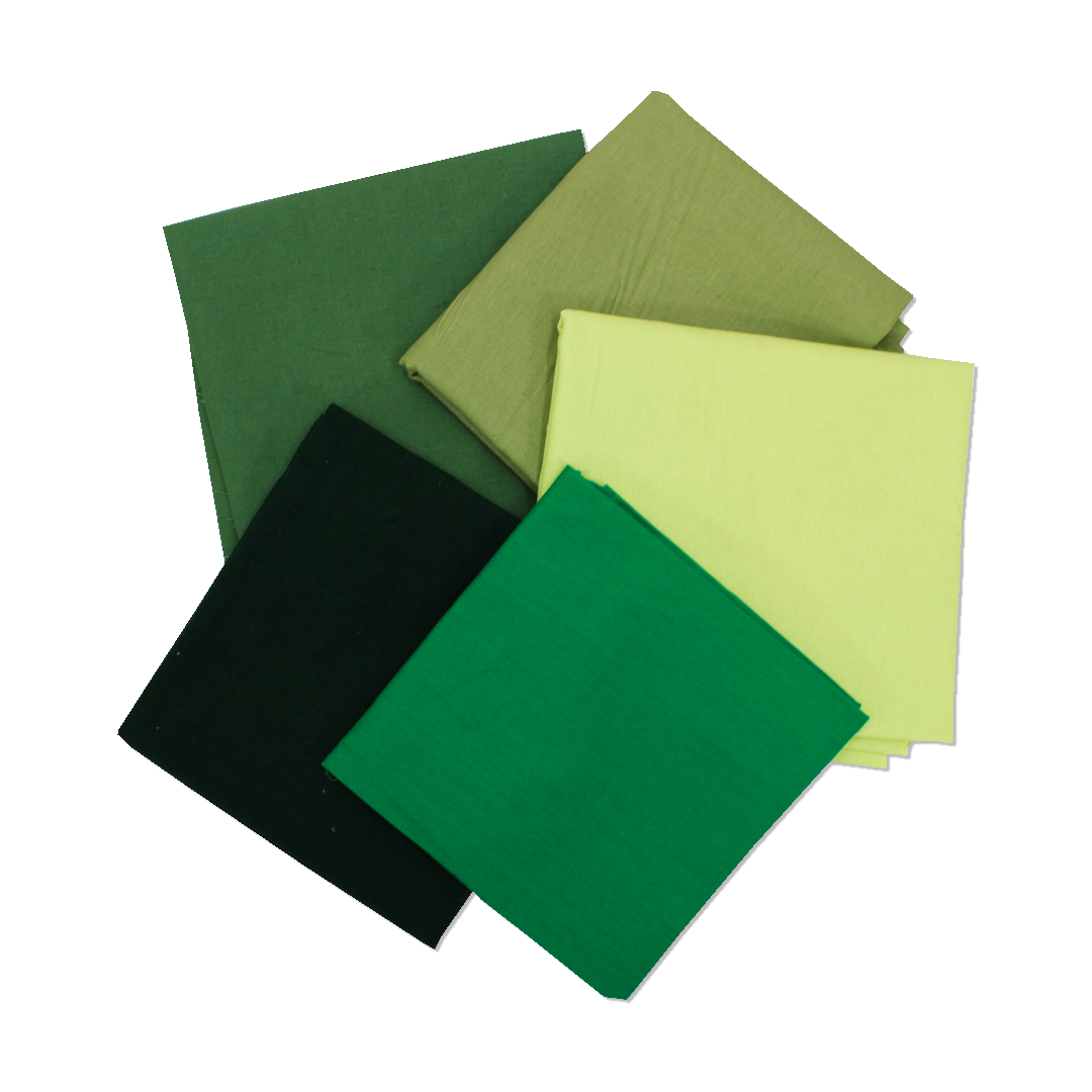 5 Piece Exclusive Fat Quarter 100% Cotton Palette - Green Envy