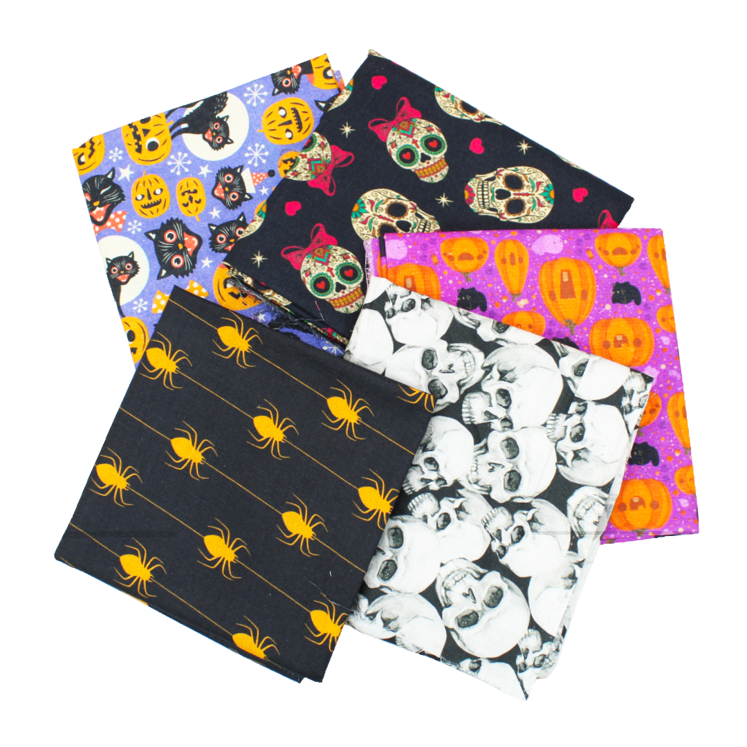 5 Piece Exclusive Fat Quarter 100% Halloween Cotton