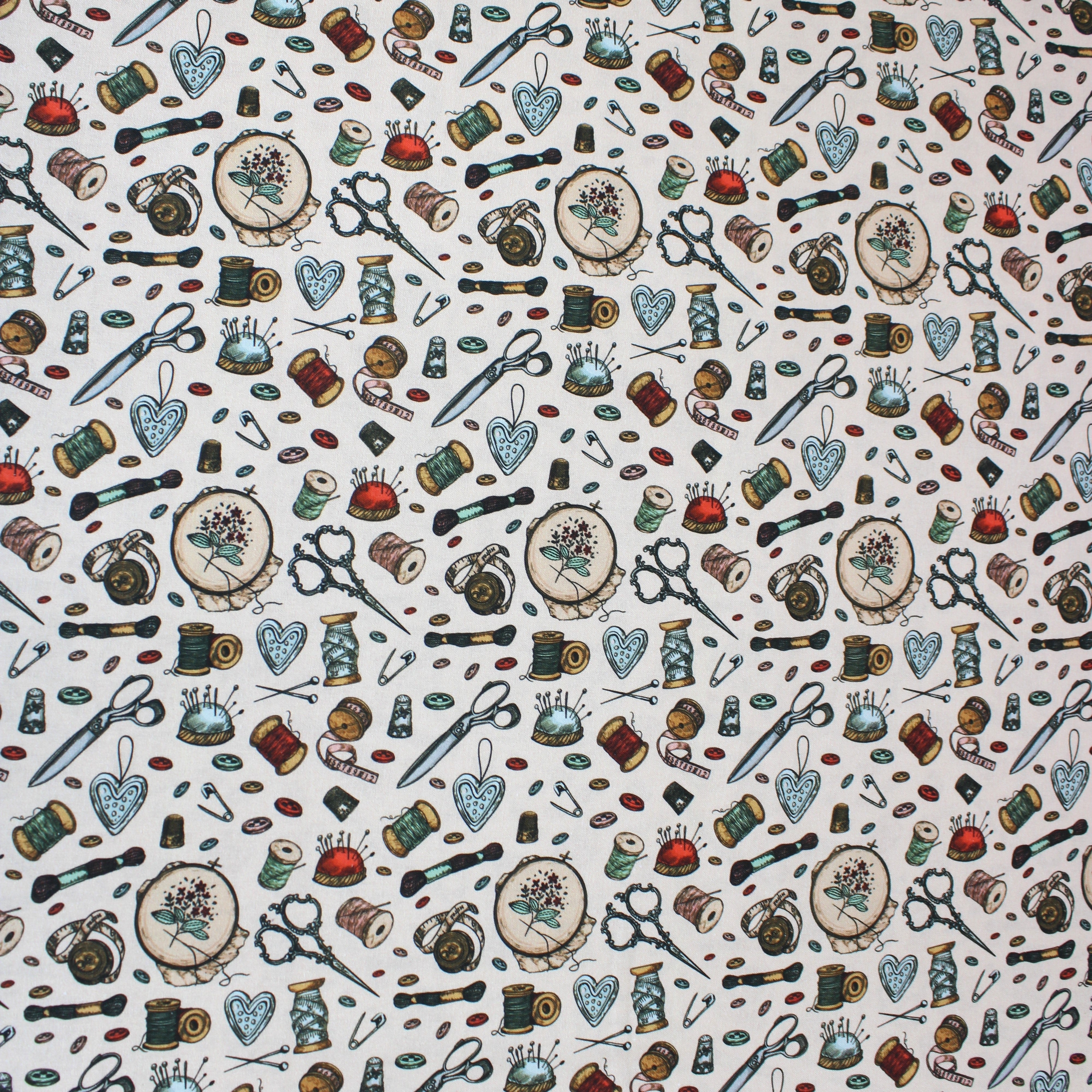 Digitally Printed 100% Cotton- 45" Wide (Sewing Vintage) (Per Metre)