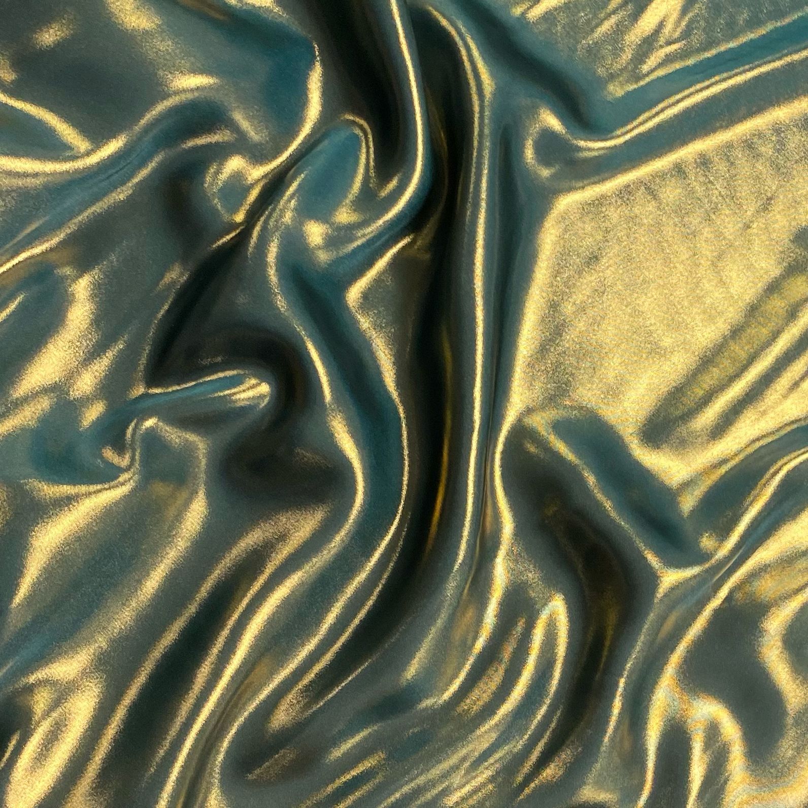 3 Metre Sparkle Foil Satin, 100% Polyester 'GREEN', 55" Wide