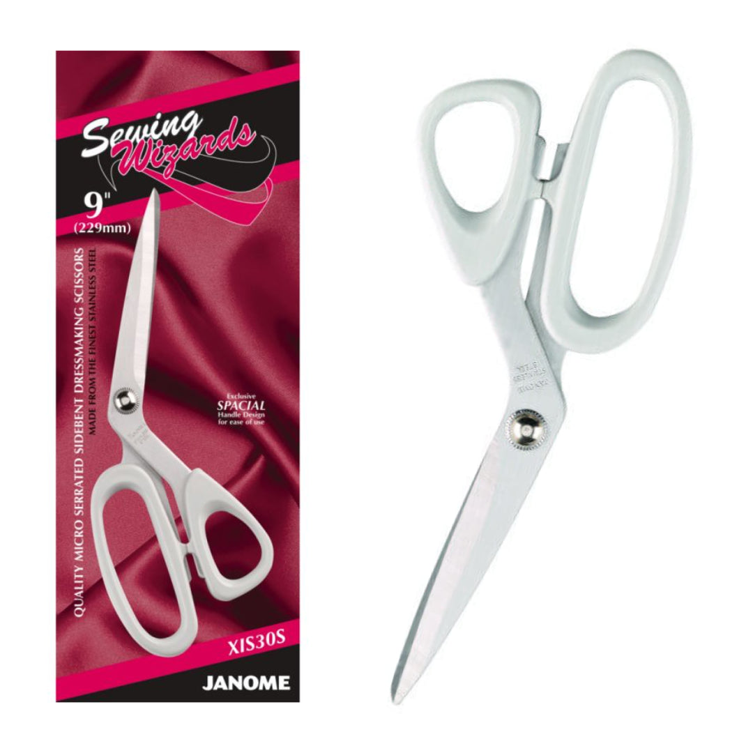 Janome 9" Side Bent Dressmaking Scissors- Sewing Wizards