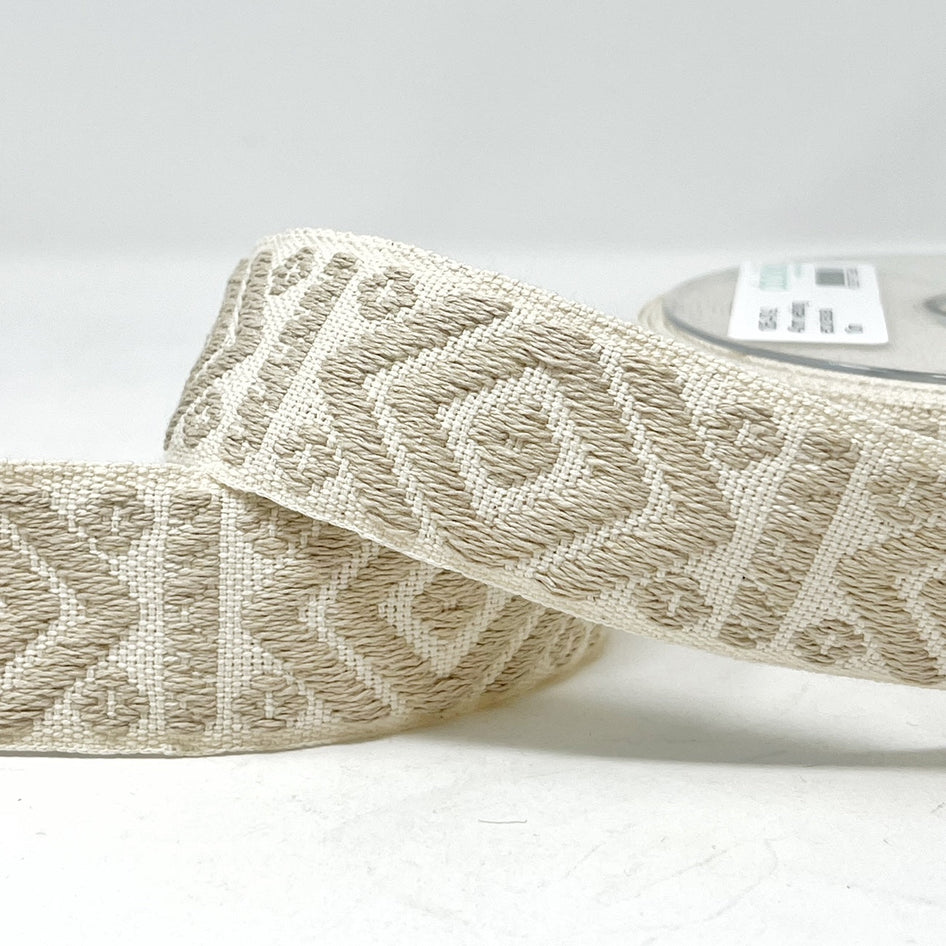 Per Metre Print Webbing: For Bag Straps- (Ecru/Natural) 38mm / 40mm