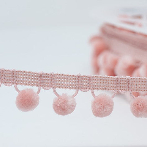 Per Metre Pompom Trim - 28mm Ball Fringe - Pink