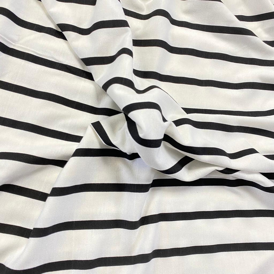 3 Metres Soft stripped Jersey, 'BLACK & WHITE' -56" Wide