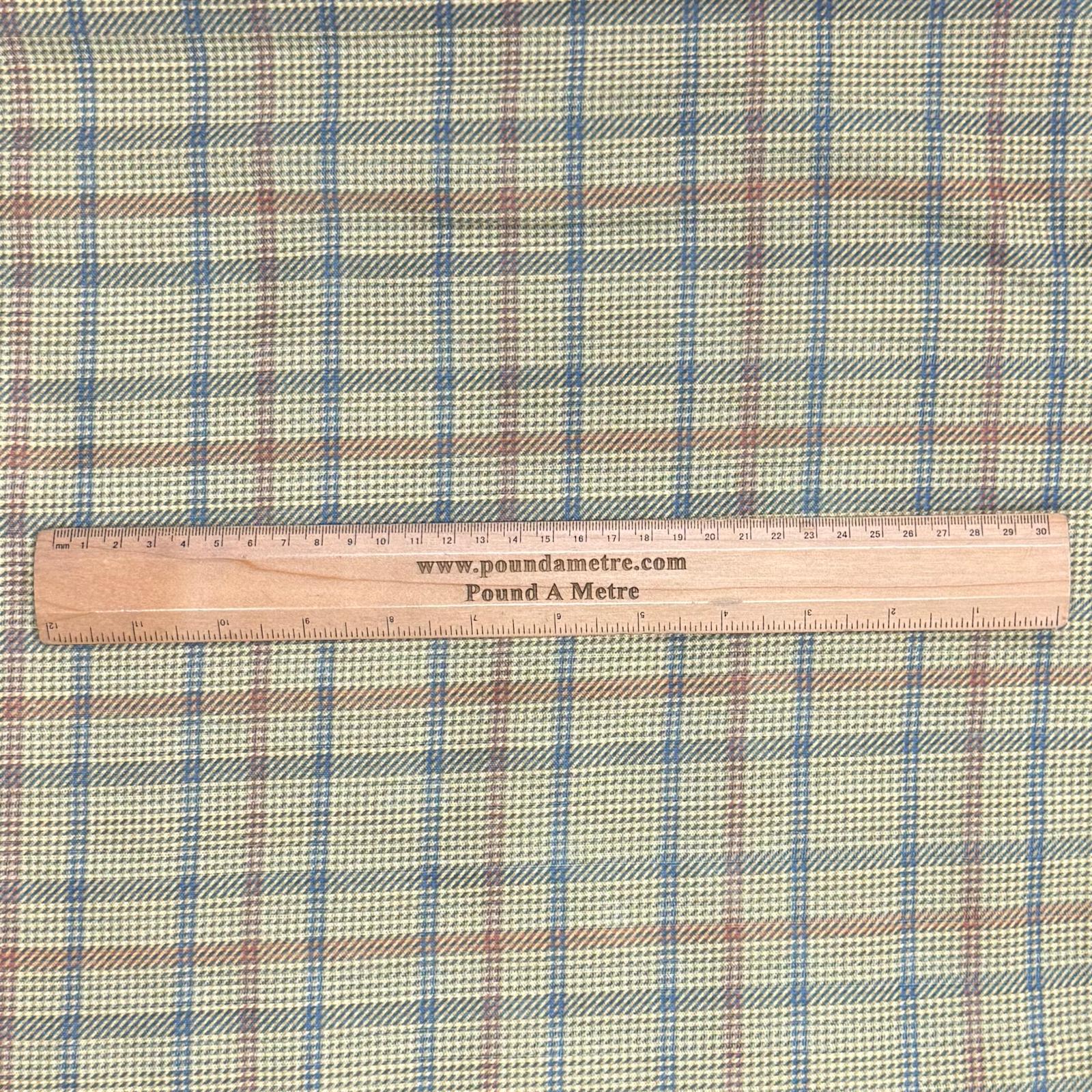 Pound A Metre 3 Metres 3 Metre Luxurious Soft Viscose Jersey - 55"-  (Green Checks)