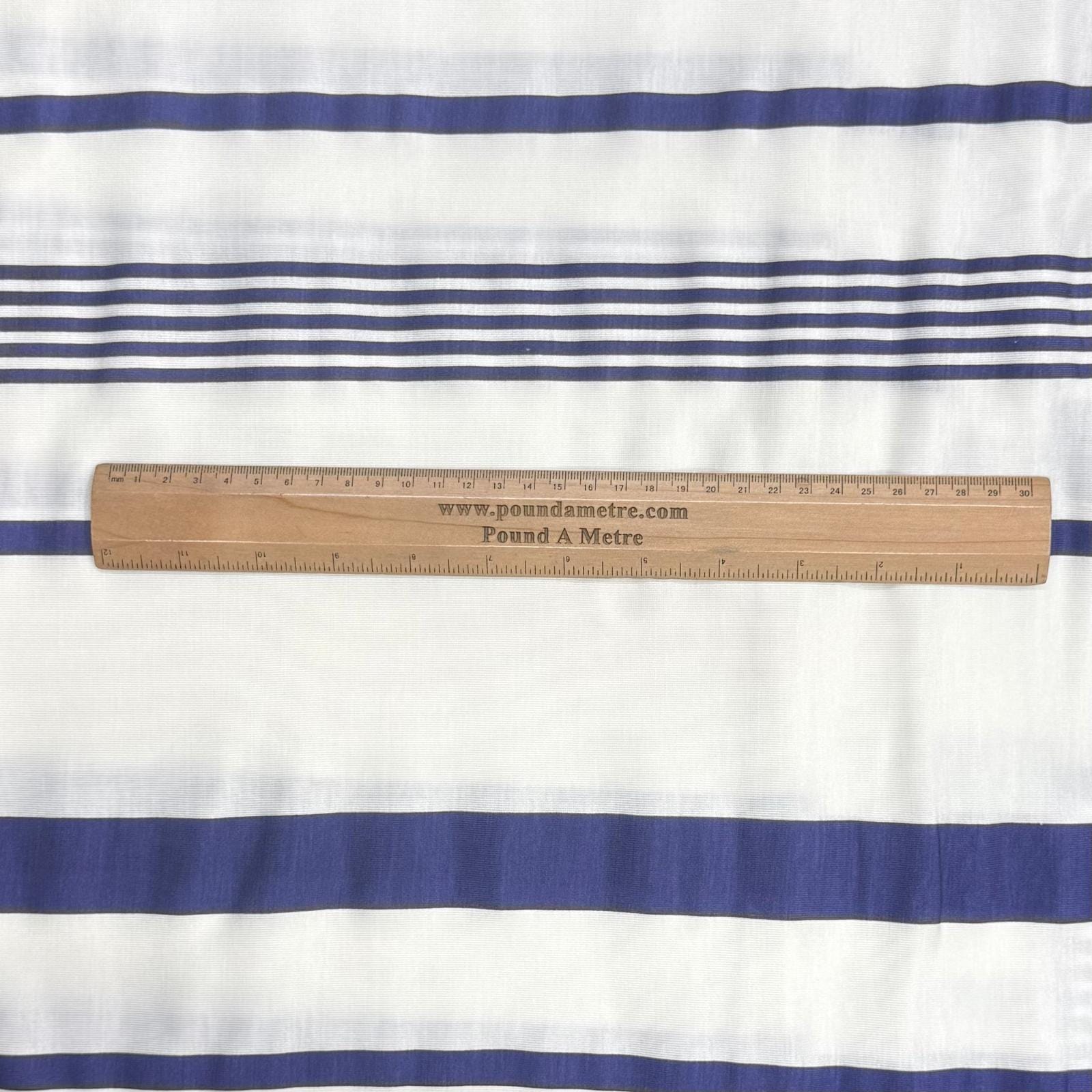 Pound A Metre 3 Metres 3 Metre Luxurious Soft Viscose Jersey - 55"-  (White & Blue)