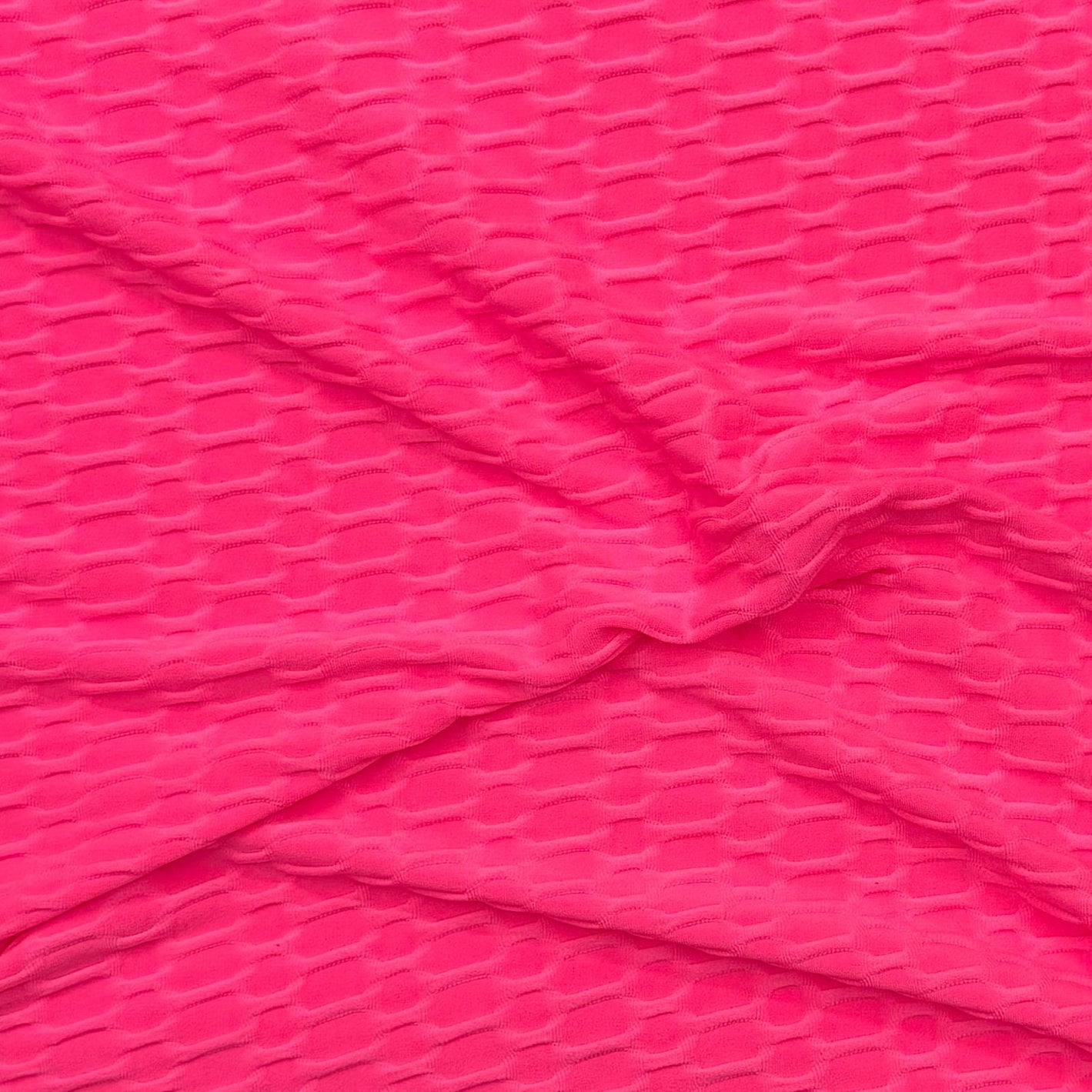 Pound A Metre 3 Metre Luxurious Winter Dobby Jersey - 60"-  (Bright Pink)