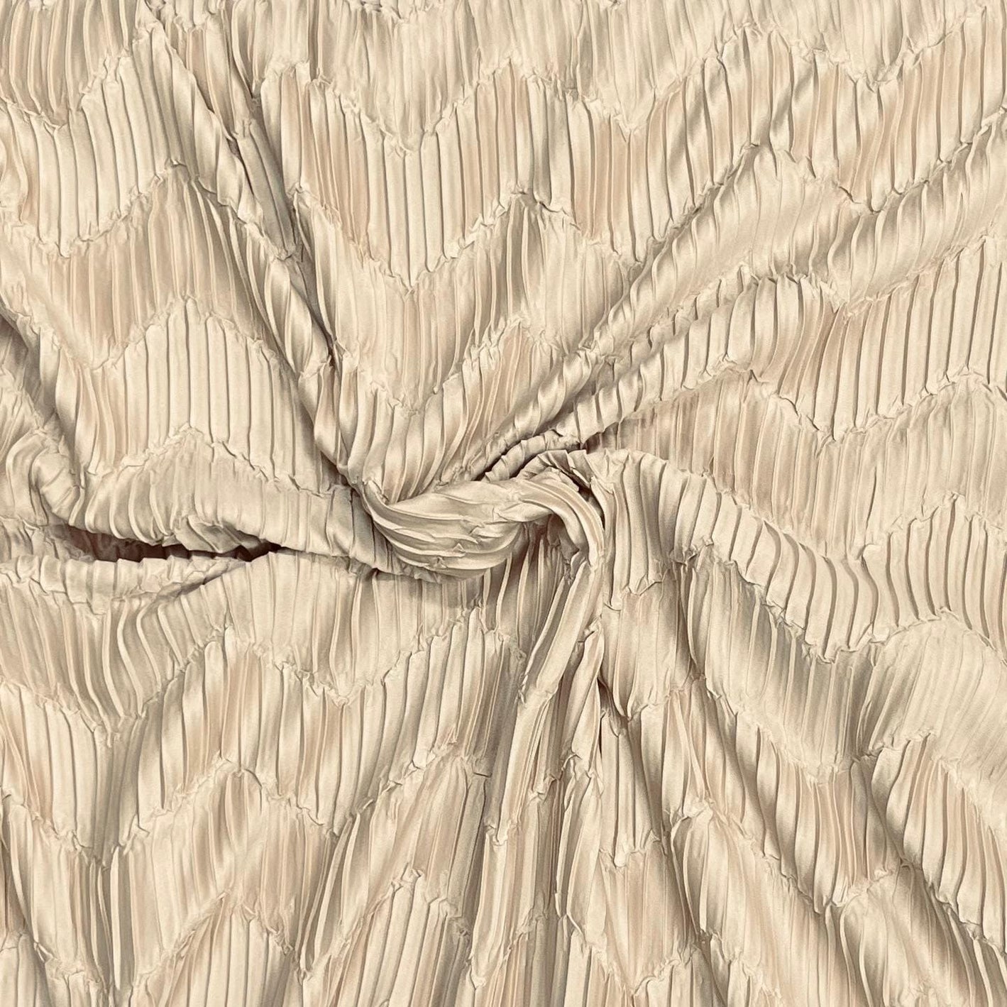 Pound A Metre 3 Metres Beautiful Crinkle Zigzag Jersey Fabric – 55" Wide (Beige)