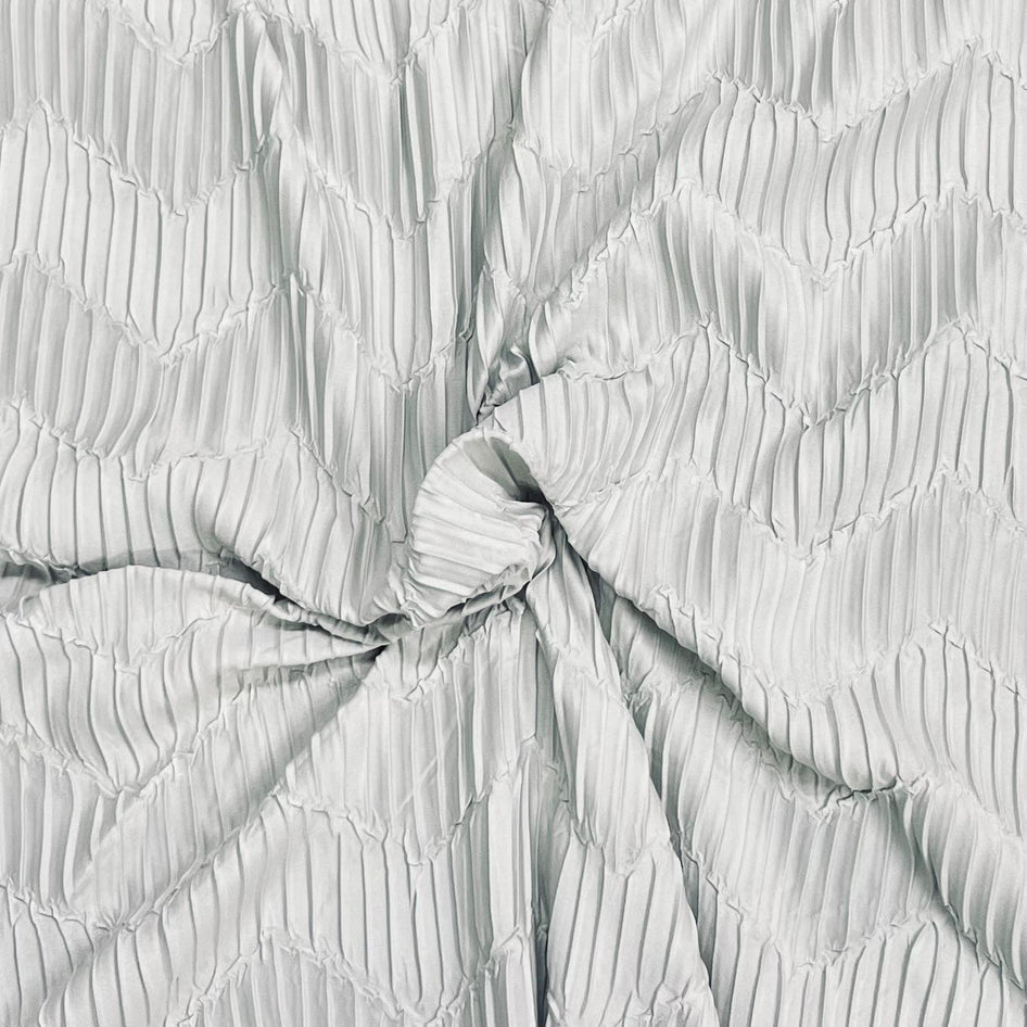 Pound A Metre 3 Metres Beautiful Crinkle Zigzag Jersey Fabric – 55" Wide (Silver)