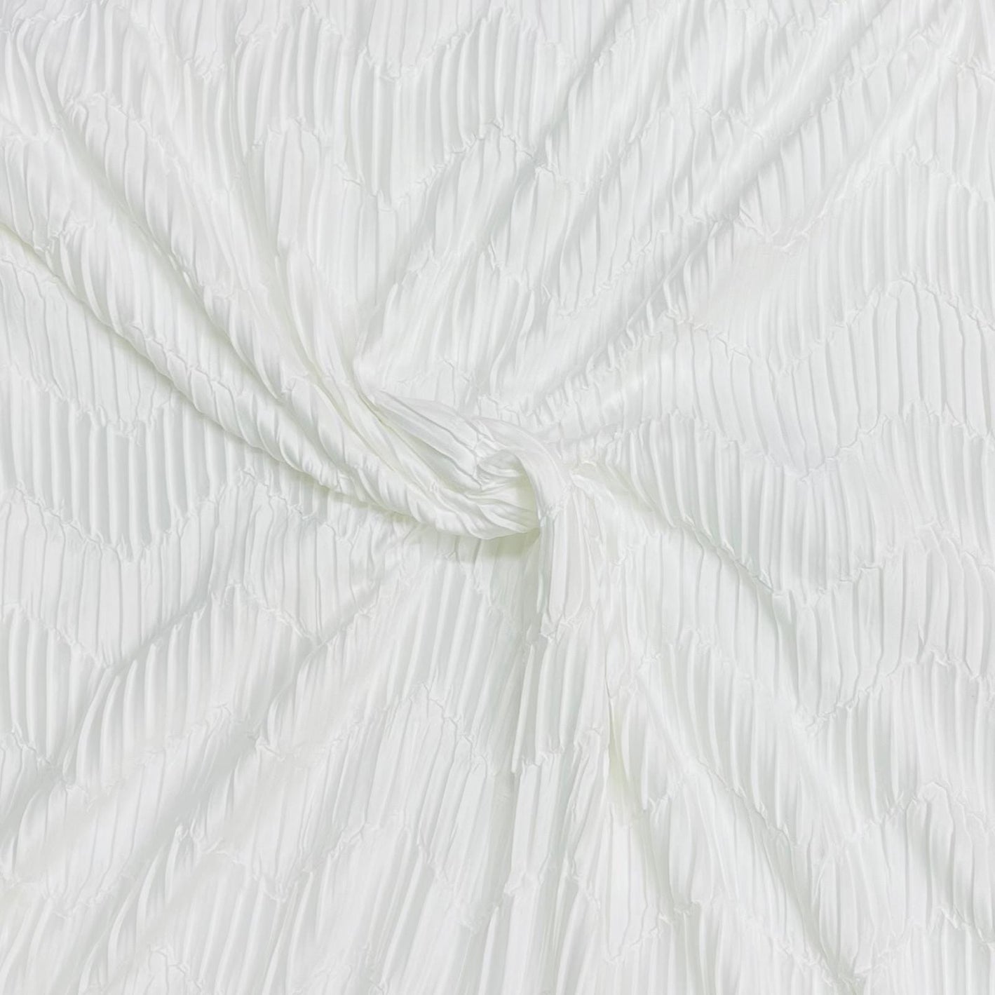 Pound A Metre 3 Metres Beautiful Crinkle Zigzag Jersey Fabric – 55" Wide (White)