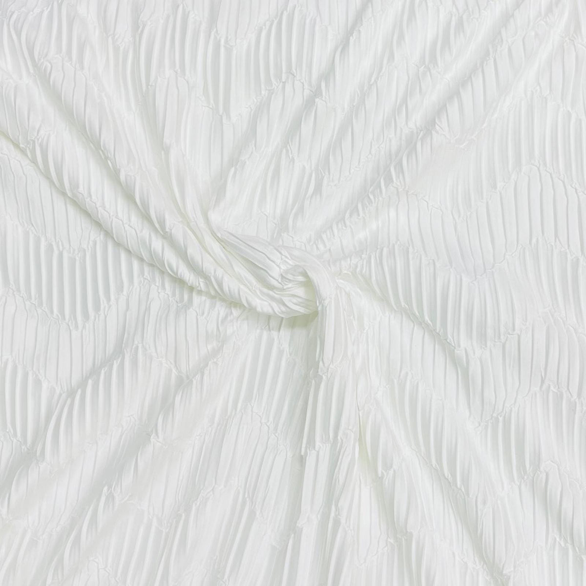 Pound A Metre 3 Metres Beautiful Crinkle Zigzag Jersey Fabric – 55" Wide (White)
