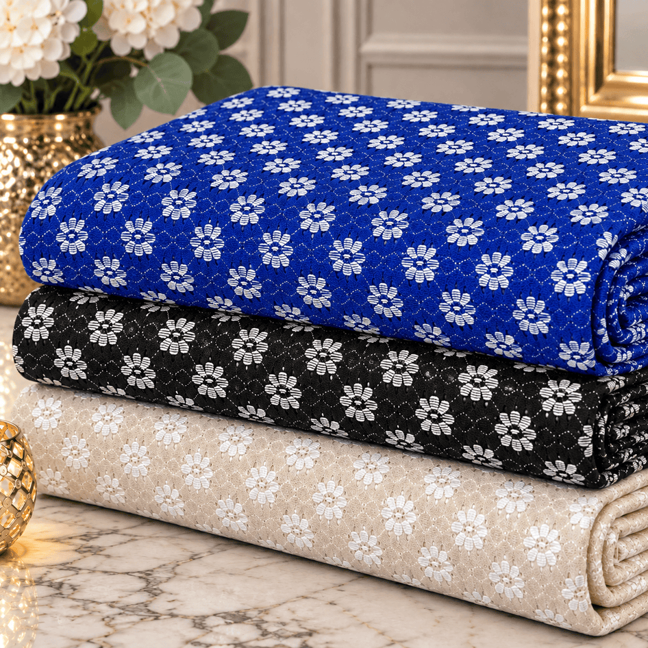 Pound A Metre 3 Metres Beautiful Floral Lace 45'' Wide (Royal Blue)