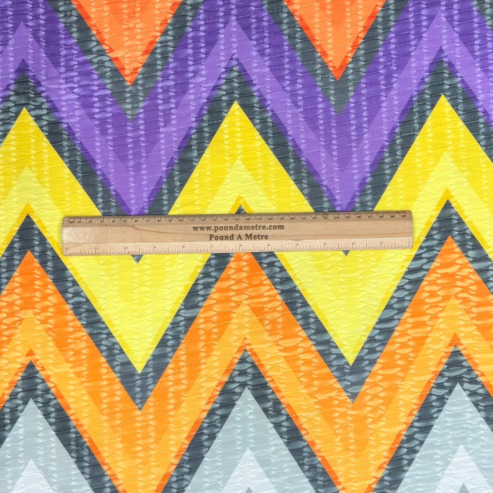 Pound A Metre 3 Metres Luxurious Printed Dobby Jersey 55" Wide (Zigzag)